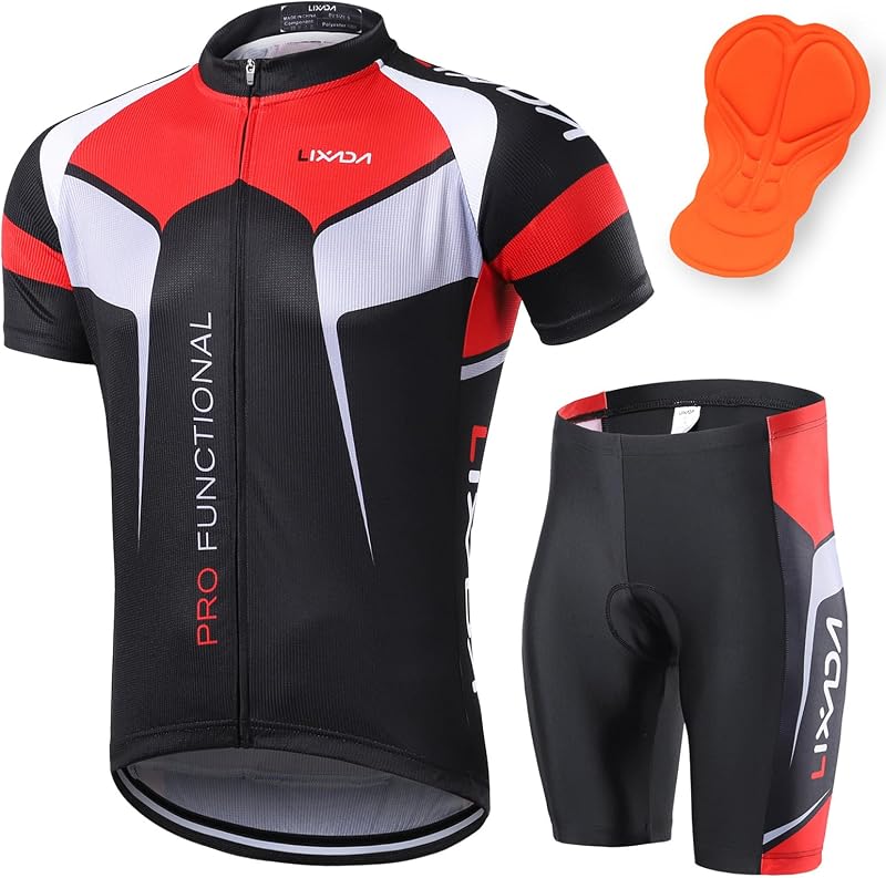 Conjunto de pantalones de manga corta con pantalón corto acolchado de manga corta de ciclismo para hombre Quick-Dry Summer Short Bike Clothing Bicycle Shirts