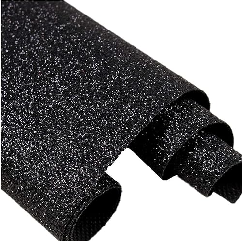 Papel tapiz autoadhesivo con purpurina negra, papel de contacto con purpurina para despegar y pegar (17.4 x 78.8 pulgadas)