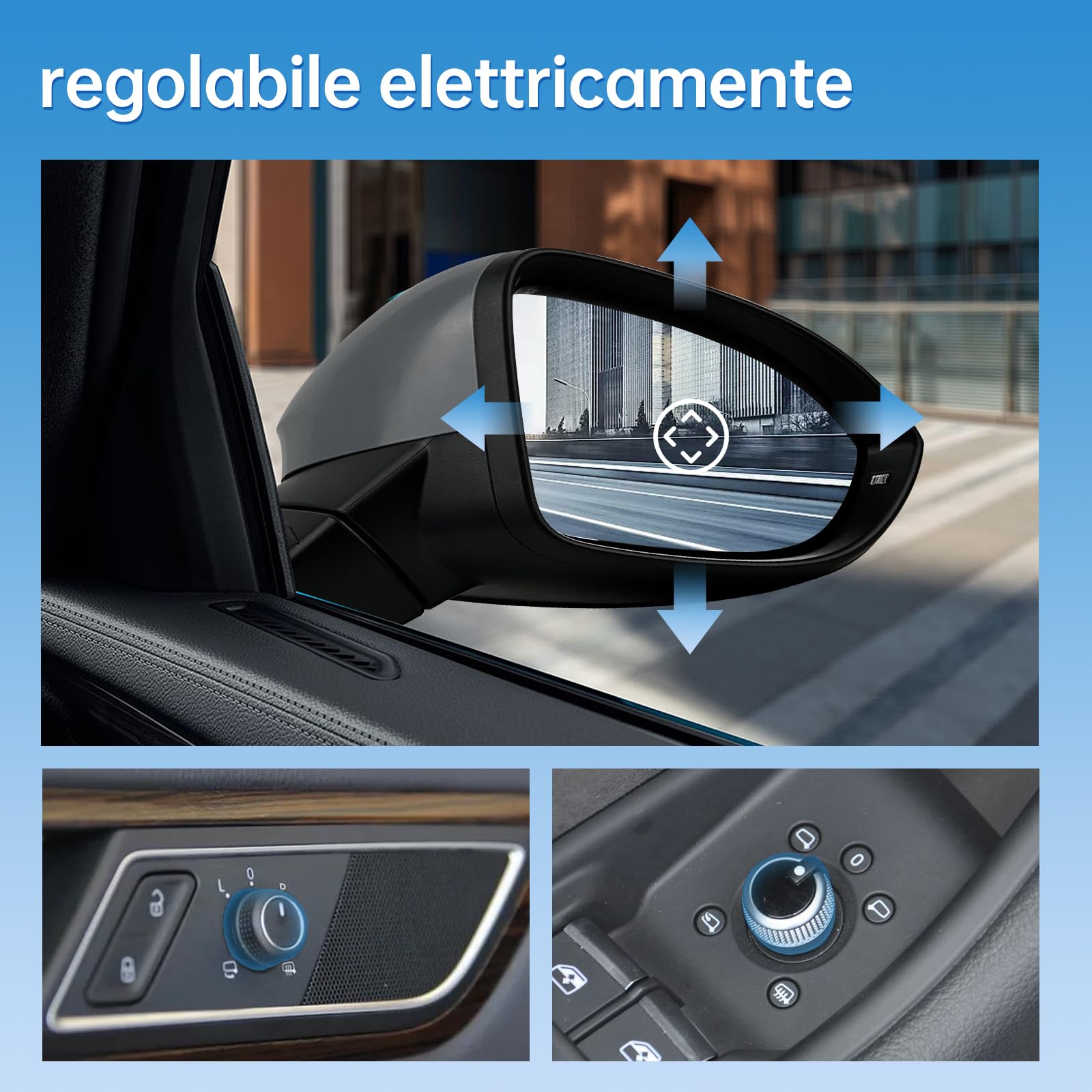 Specchietto retrovisore per vw golf 8 anno di costruzione 2019- Specchio elettrico riscaldabile accessori Con Indicatore di direzione sinistro lato guidatore 6 pin