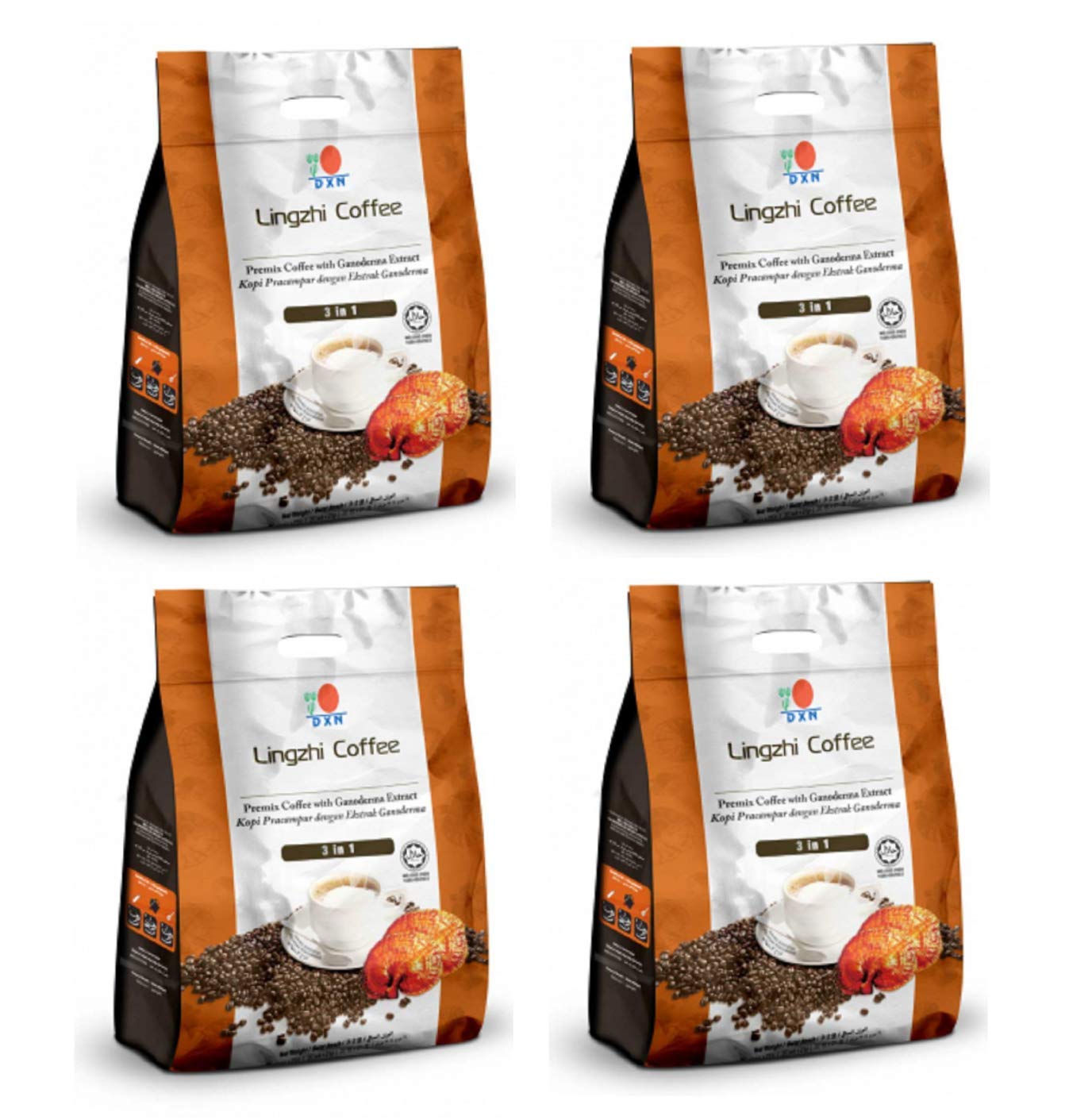 LIMITEDBONUSDEAL DXN Lingzhi 3 in 1 Coffee 20 Sachets (4 Pack)