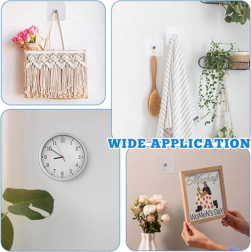 Miniatura 7 de 20 ganchos de pared autoadhesivos sin taladro, ganchos para colgar marcos sin dejar rastro, ganchos de marco sin clavos para montaje en estante de