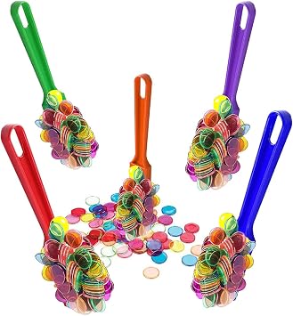 Magnetic Bingo Wand with Metal Ringed Chips for Counting School/Game Chips Plastic Markers Education STEM Tool for Students