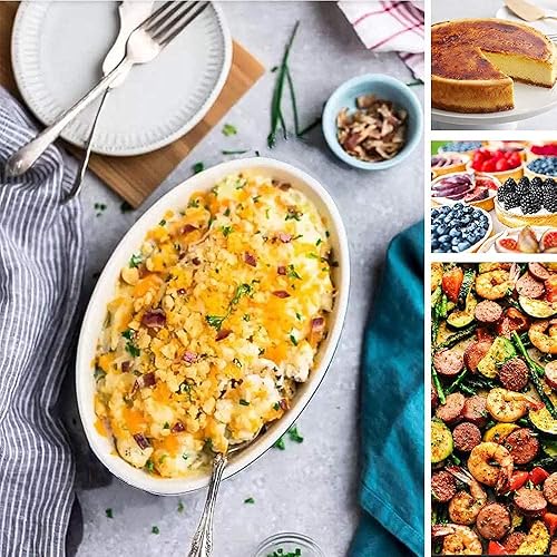 Miniatura 19 de UIBFCWN Platos para hornear gratinados, 7.5 x 4.5 pulgadas, ovalada de cerámica para una sola porción, cazuela individual apta para horno, sartenes