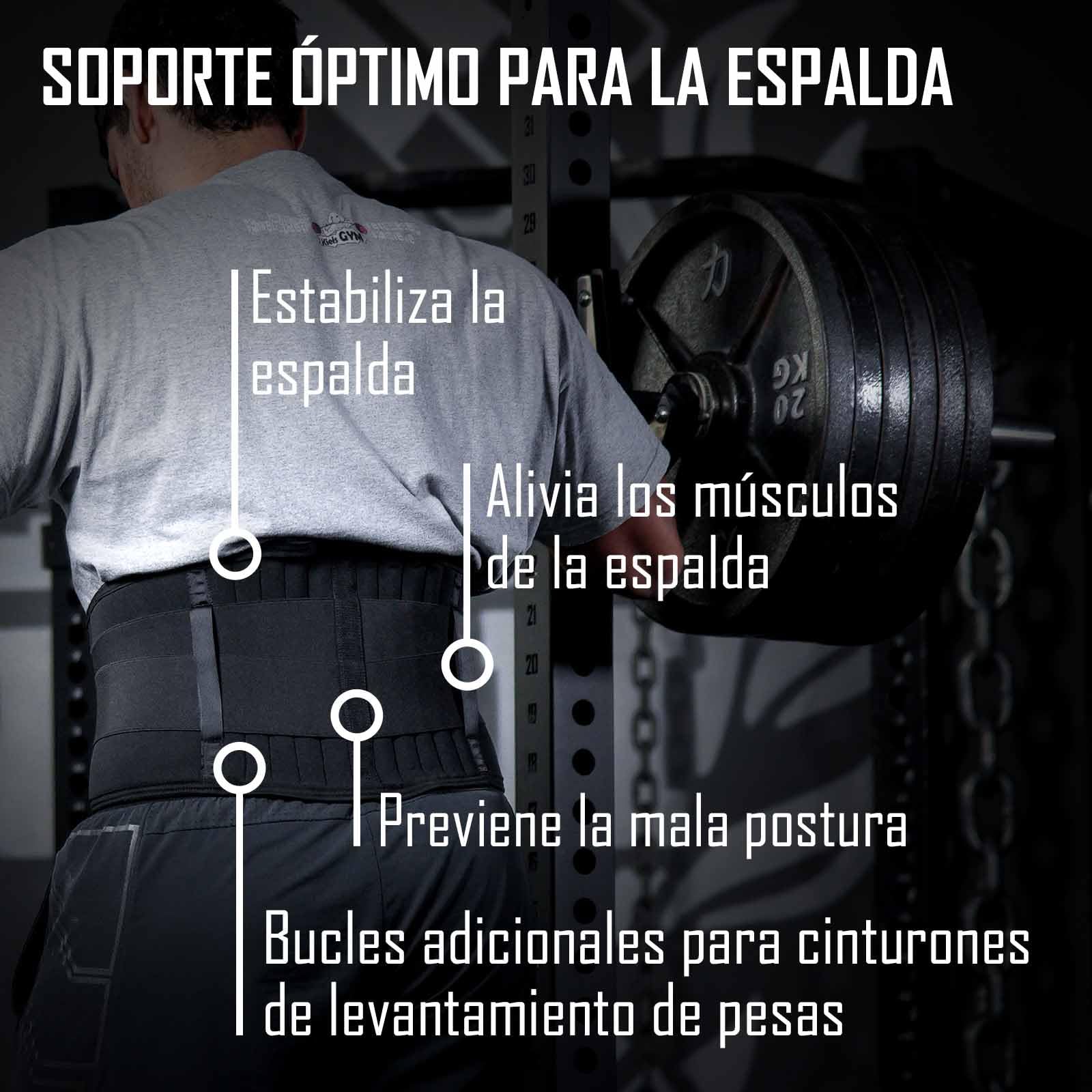Strength Shop Faja Lumbar de Neopreno 7mm con presillas para cinturón, faja lumbar hombre y mujer transpirable y térmico con cierre de gancho y bucle elástico, fajas lumbares apoyo y alivio
