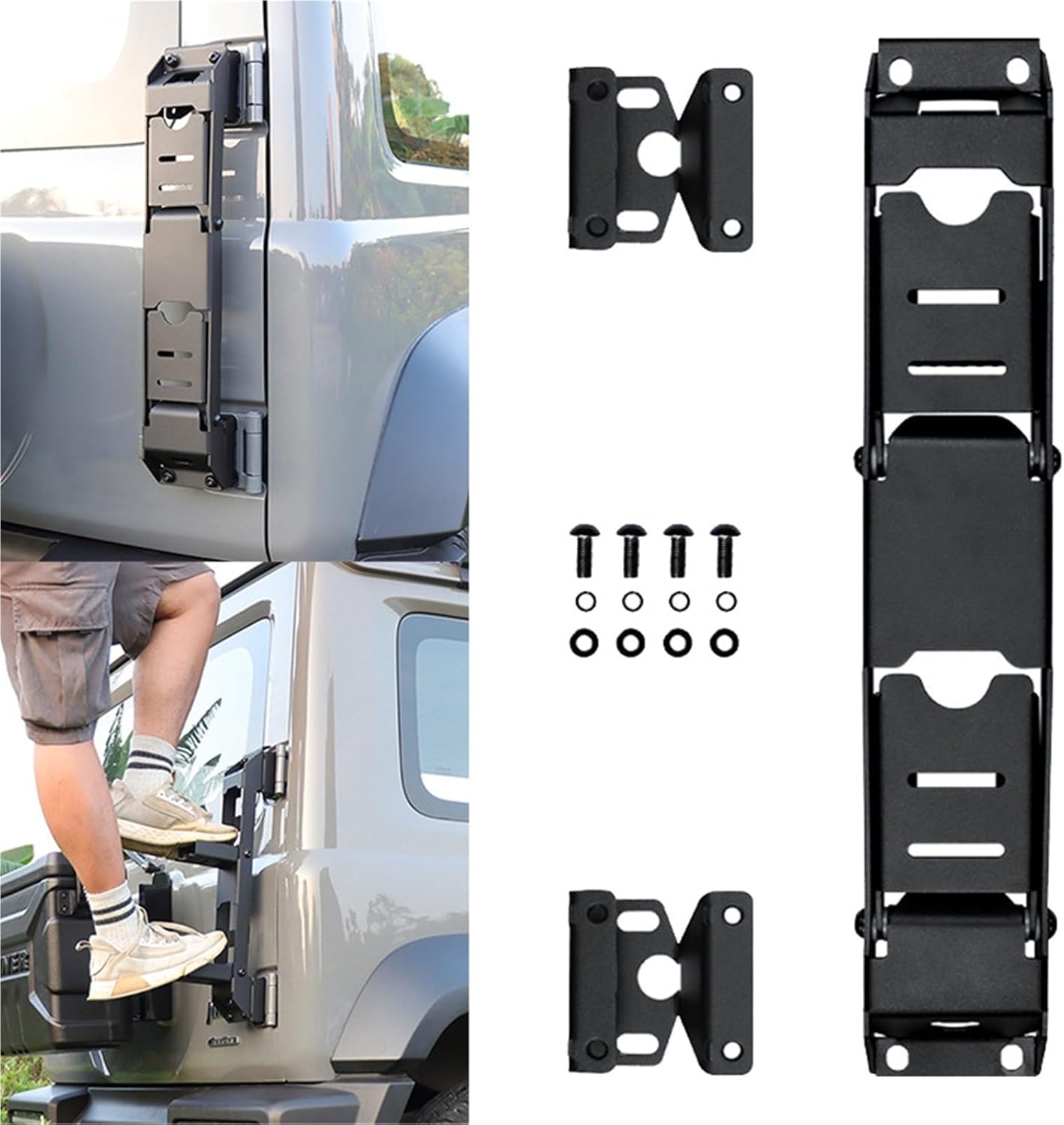 Car Foldable Rear Ladder Tailgate Hinge Pedal Compatible with Suzuki Jimny 2019-2021 JB64 JB74