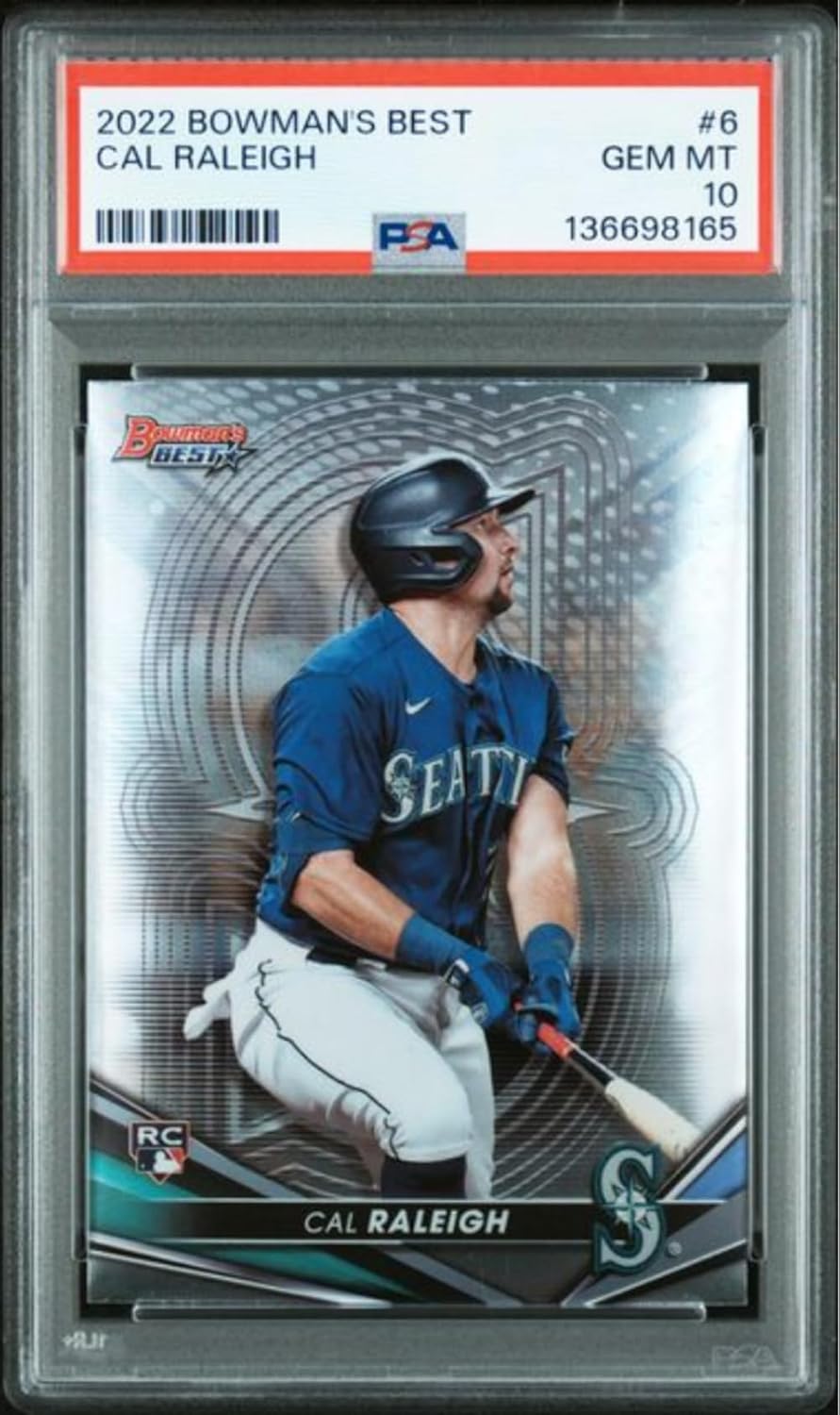 Graded 2022 Topps Bowmans Best Cal Raleigh #6 Rookie RC Baseball Card PSA 10 Gem Mint