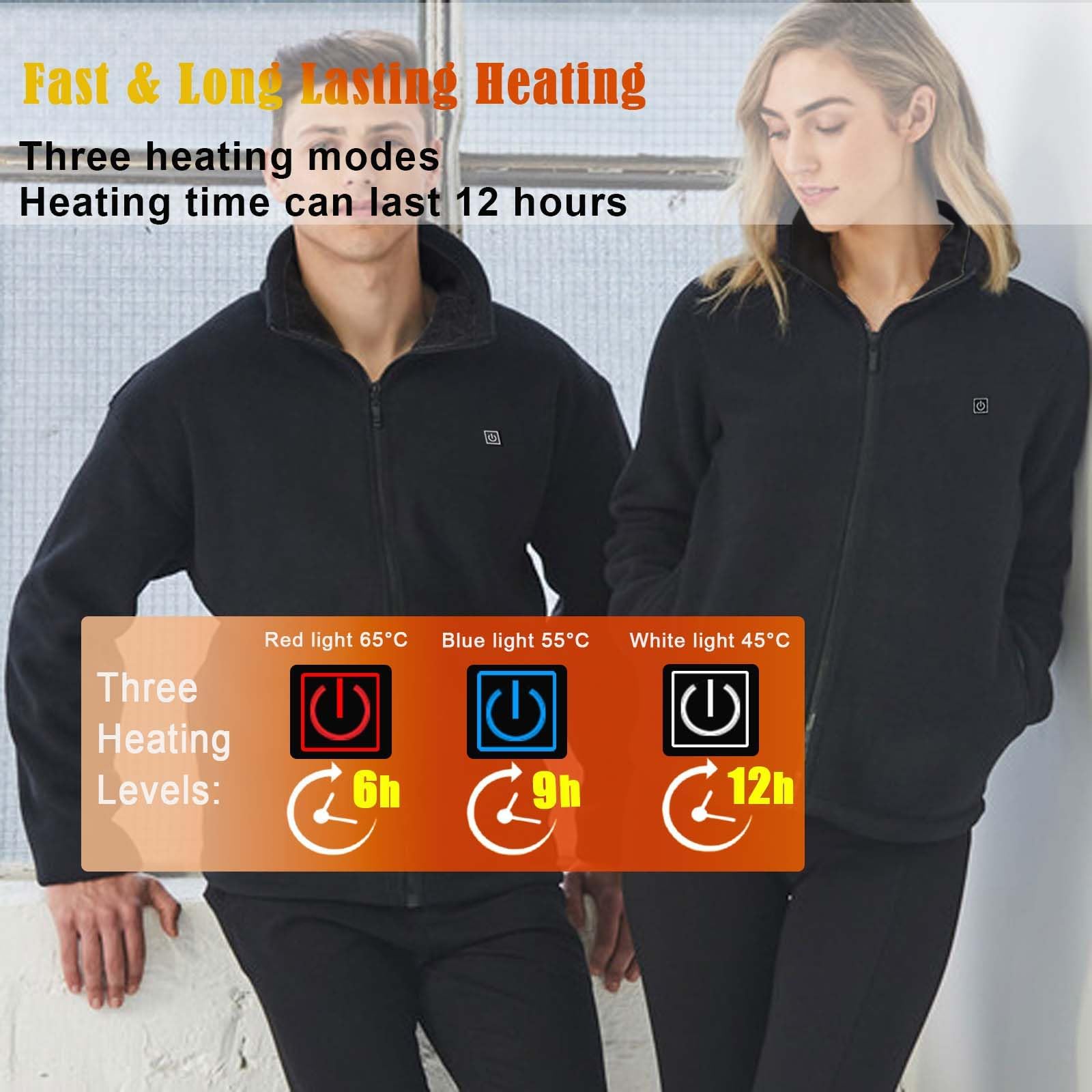 TOUVE Chaqueta Térmico Eléctrico para Hombre y Mujer, Chaleco Calefactable Eléctrica USB con 3 Niveles de Temperatura con 5 Hojas de Calefacción Chaleco Calefactable para Hombre Mujer (Sin bateria)