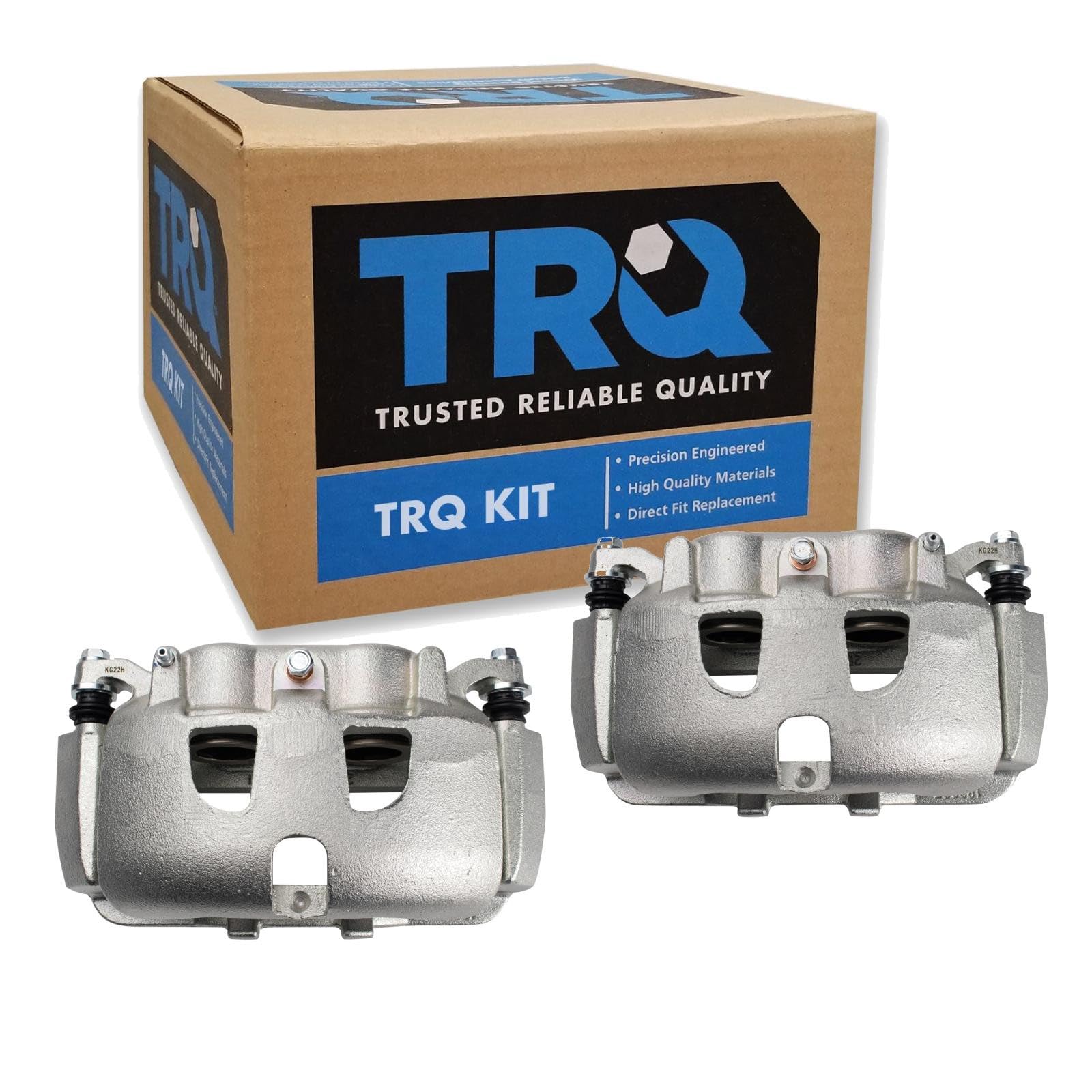 TRQ Front Driver and Passenger Side Brake Caliper Set Caliper Brackets
