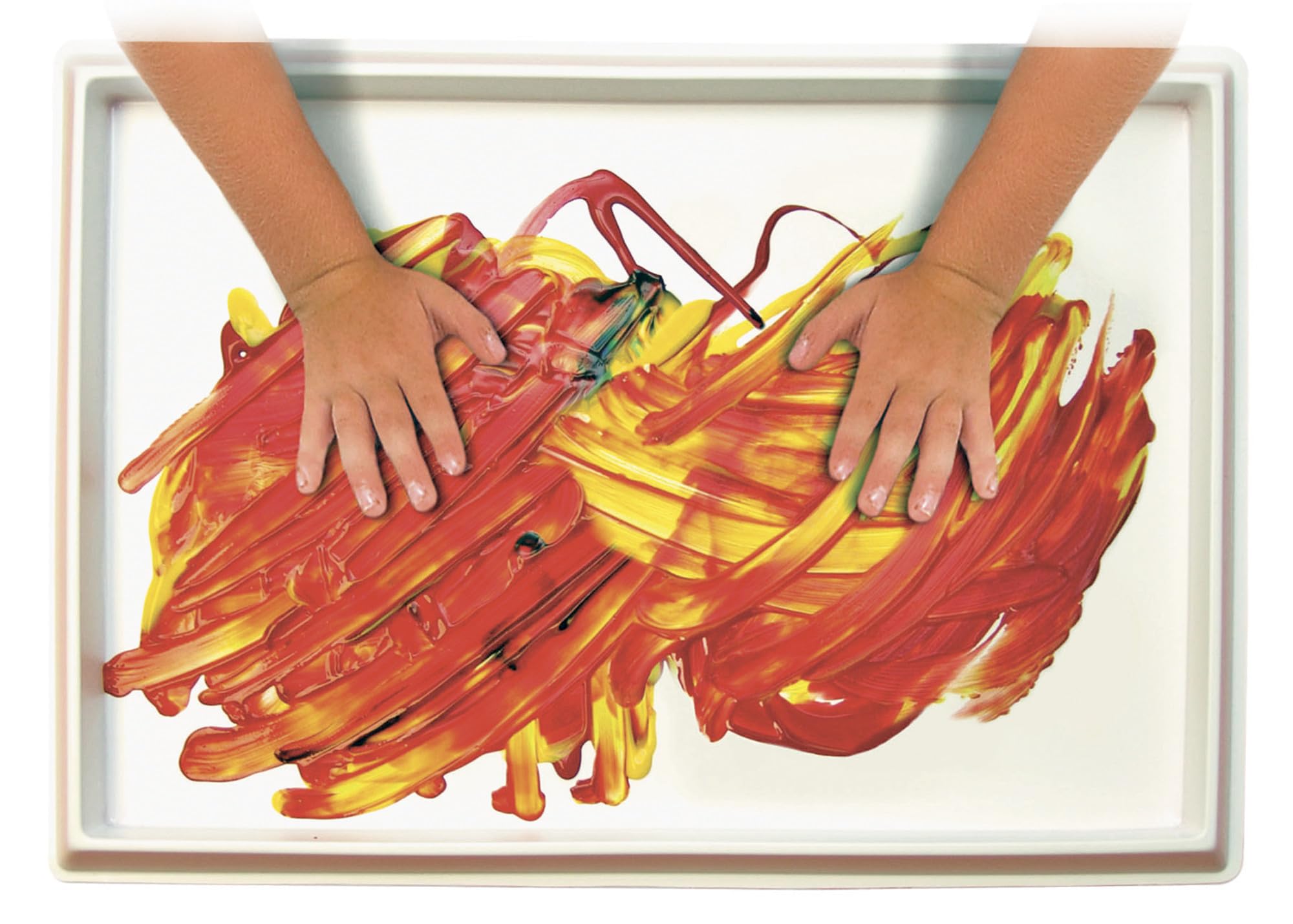 Roylco Fingerpaint No-Mess Paint and Play Tray, 12 x 18 Inches, White