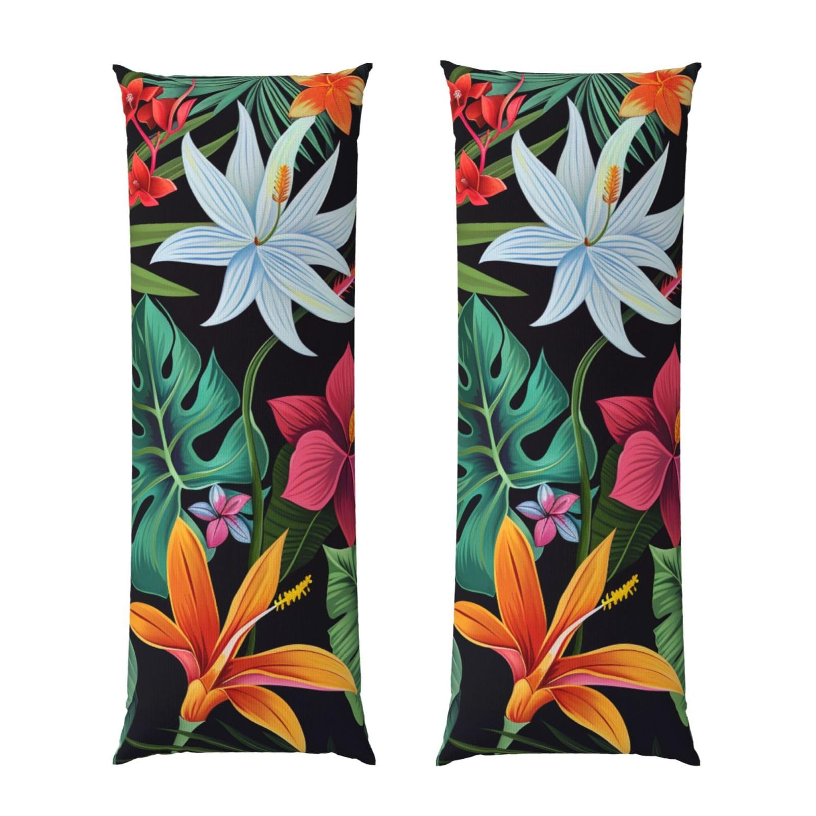 Body Pillow Cover 20x54 Inch, Tropical Flowers Print Long Lumbar Pillow Case with Zipper Long Body Pillowcase Decorative for Bed Sofa Bedroom