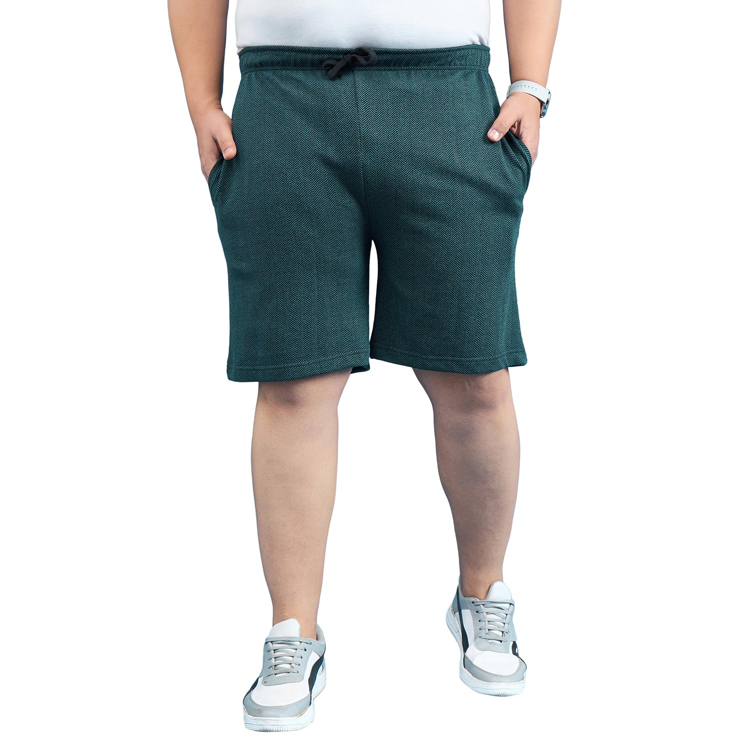 Bigbanana Pantaloncini solidi da uomo vestibilità regolare taglie forti