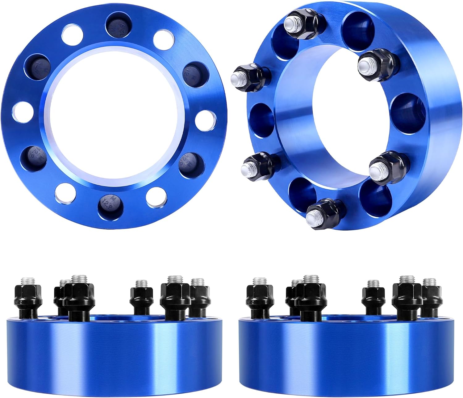 6x5.5 2" Wheel Spacers Fit for Tacoma 4Runner Tundra FJ Land Cruiser, 6x139.7 Wheel Spacers 108mm Hub Bore with 12x1.5 Thread Pitch, Package of 4,Blue