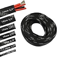 Vista 18 de Funda de cable de alambre expandible PET de 30 pies (1/2 pulgada, negro)