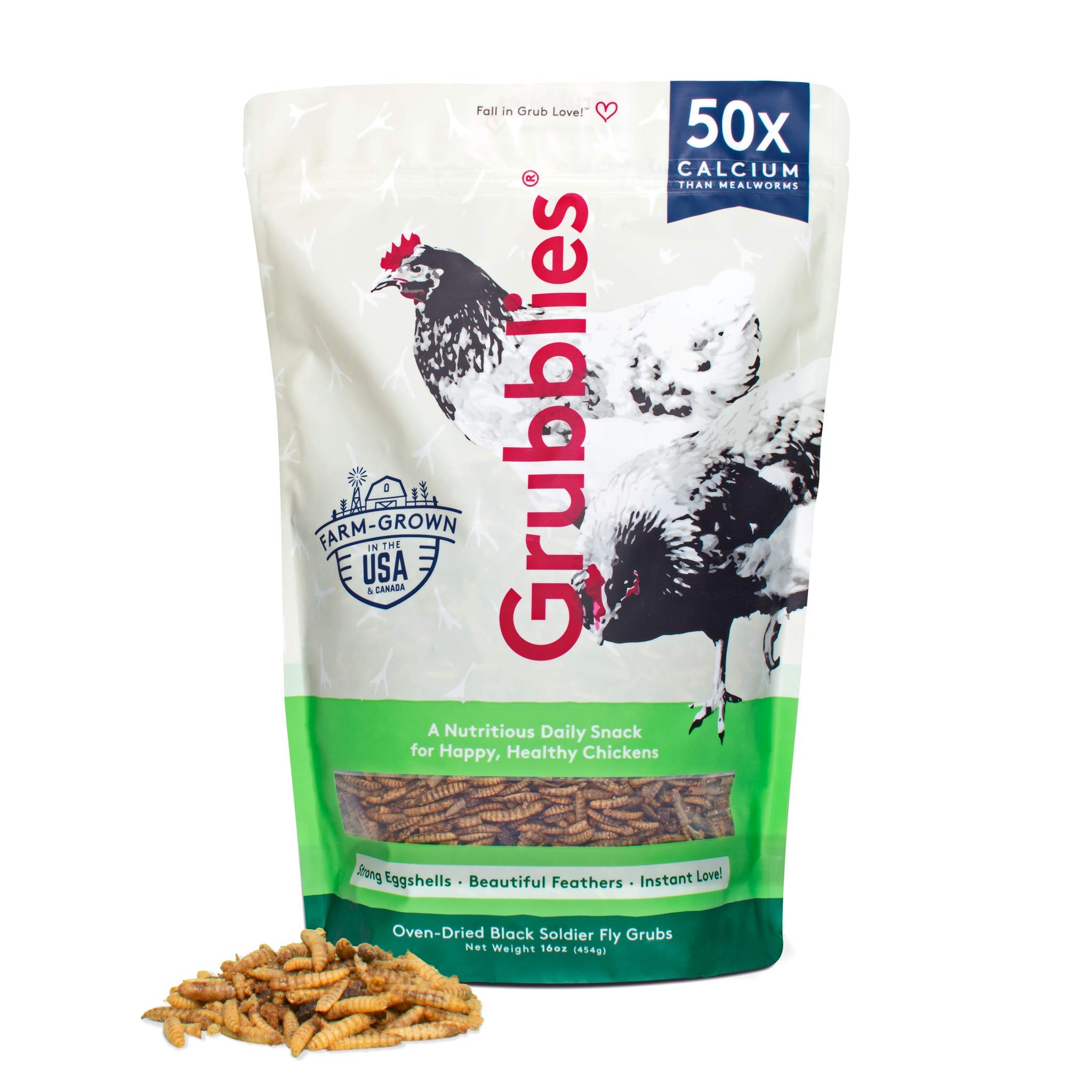 Grubblies Natural Grubs for Chickens Chicken Feed Supplement with 50x