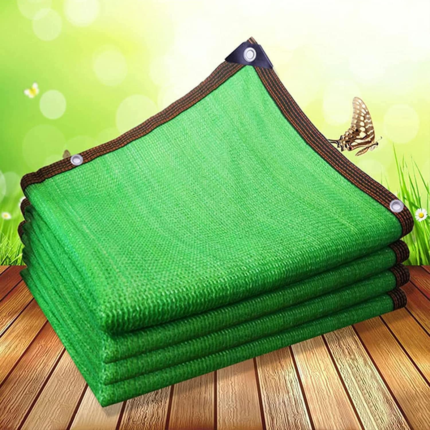 Malla de protección solar para invernadero y patio, con ojales, fácil de colgar para flores, plantas y Ln (verde, 4 x 2 pies)
