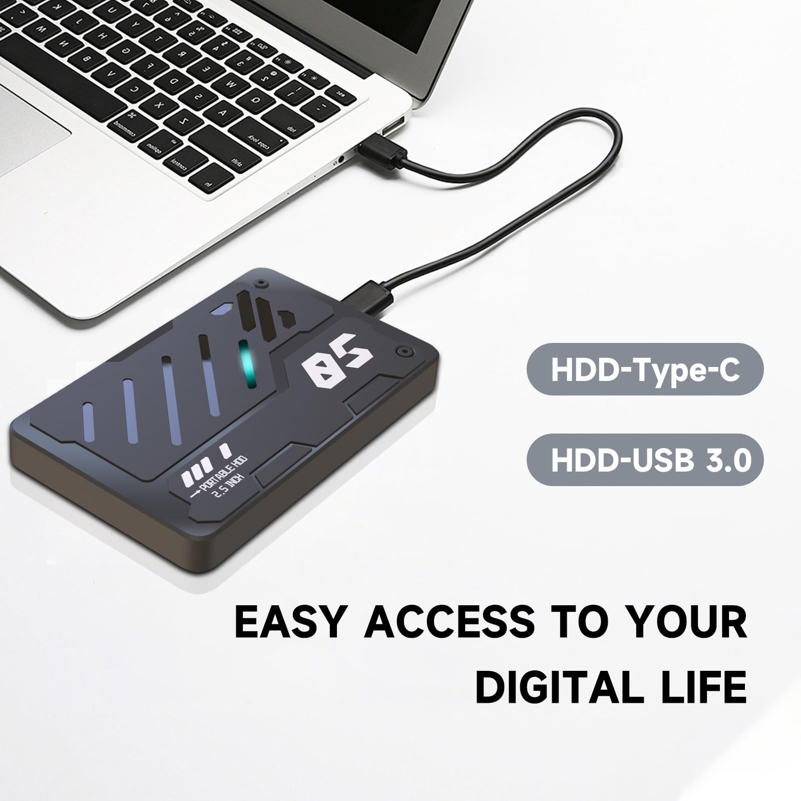 Disco duro externo portátil ultradelgado USB 3.0 HDD de almacenamiento para PC, portátil, Mac, Xbox One, PS4, PS5 (500 GB)