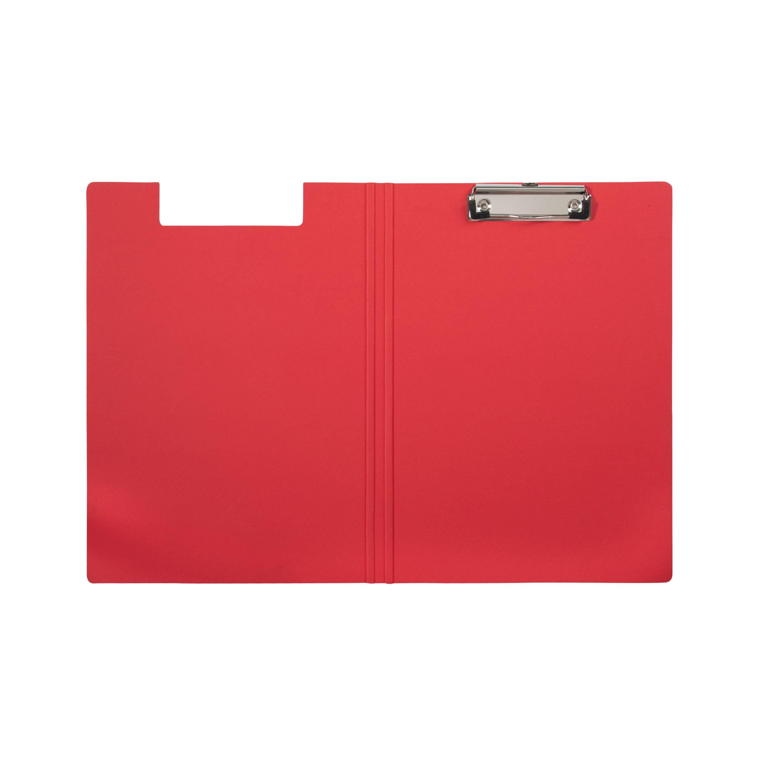 MAUL Clipboard Folder A4 Maul Balance | Cardboard Conference Folder in Stylish Look | Modern Metal Clip for Storage of Paper | Folder for Office, Kitchen and Workshop | Red