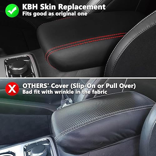 Miniatura 10 de KBH Funda para reposabrazos de consola central automática para Jeep Grand Cherokee 2011-2020 y Dodge Durango 2011-2020 de repuesto de cuero de