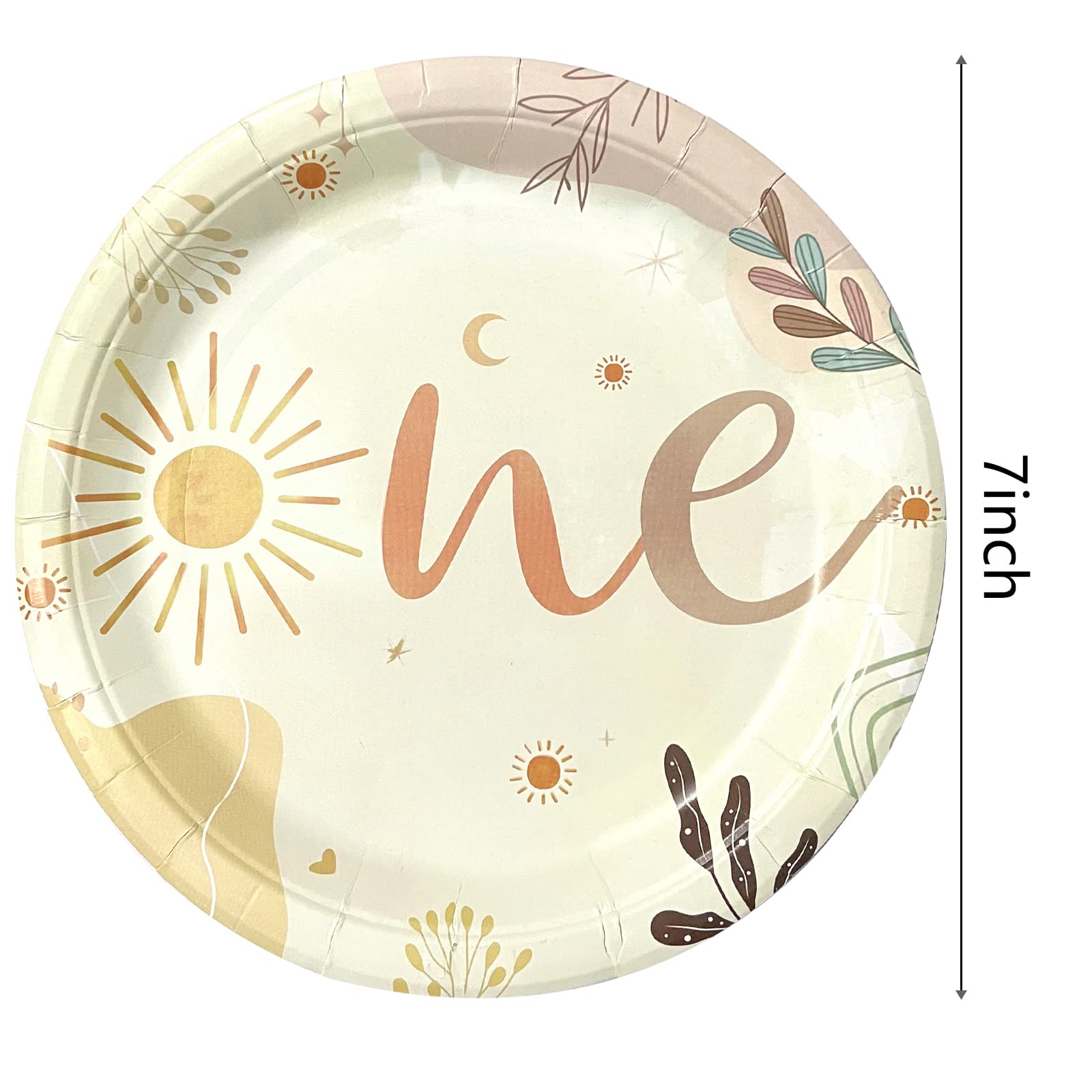 Boho Sun Party Geschirr-Set – 61 Teile Für 20 Personen, Inkl. Teller, Servietten & Tischdecke – Perfekt Für Sonnenschein-Geburtstagsfeiern
