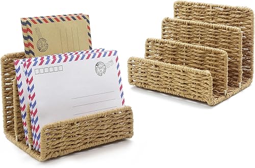 Miniatura 6 de IMAYLLA Organizador de archivos tejido y organizador de almacenamiento de libros de revistas con kit organizador de portalápices