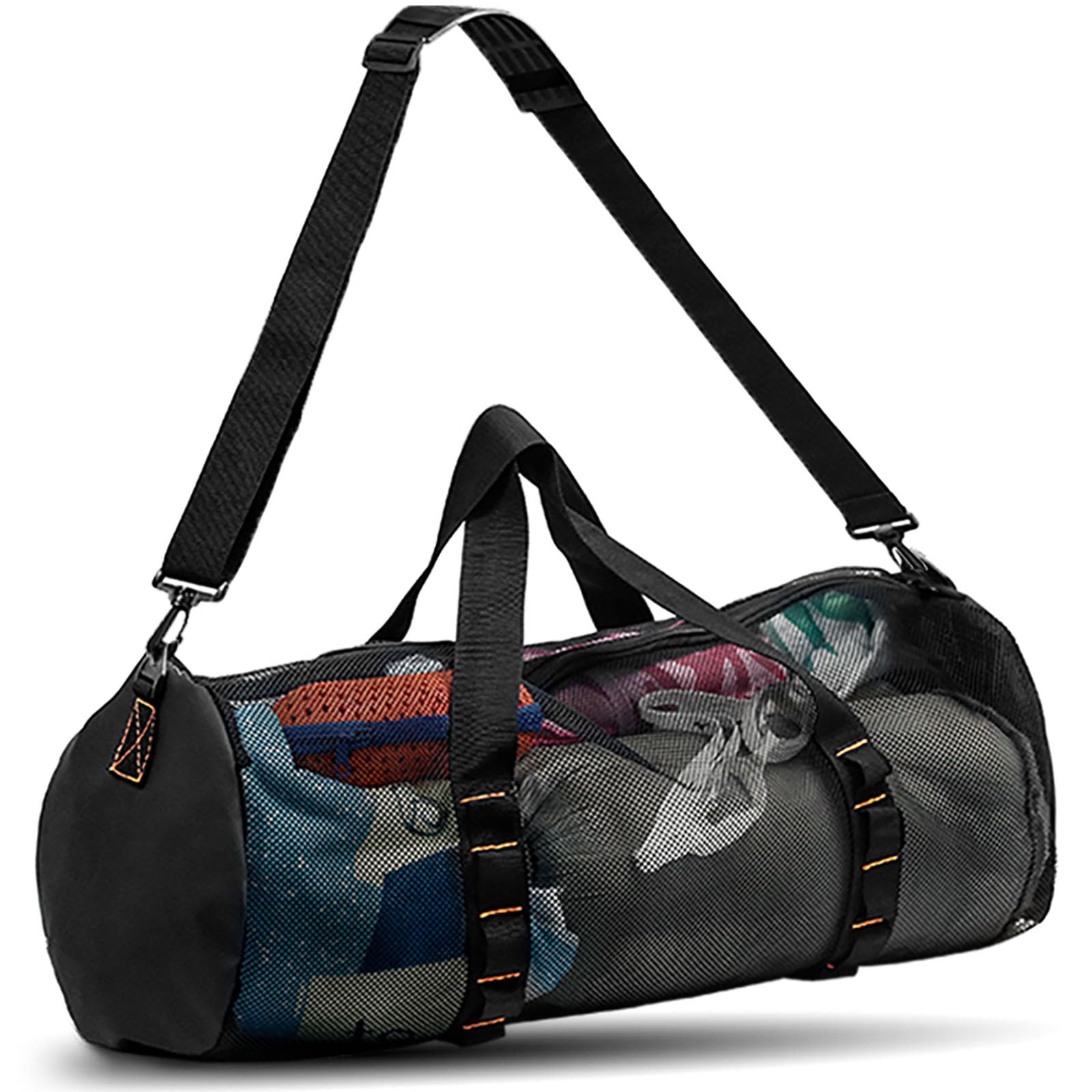 Diving Scuba Surfing Snorkeling Dive Mesh Beach Bag Duffle Bags with Zipper and Adjustable Shoulder Strap for Travel Fitness Camping Swim Gym Gears Balls 23” x 11”