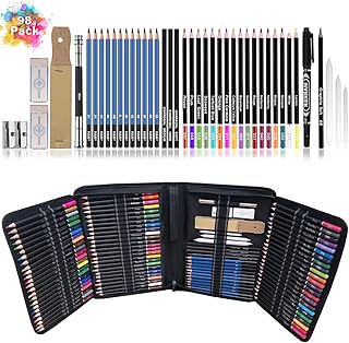 Sponsored Ad - Drawing Kit,98PCS Drawing & Art Supplies Kit-Include Graphite Sketch Pencils,Colored Pencils,Charcoal Penci...