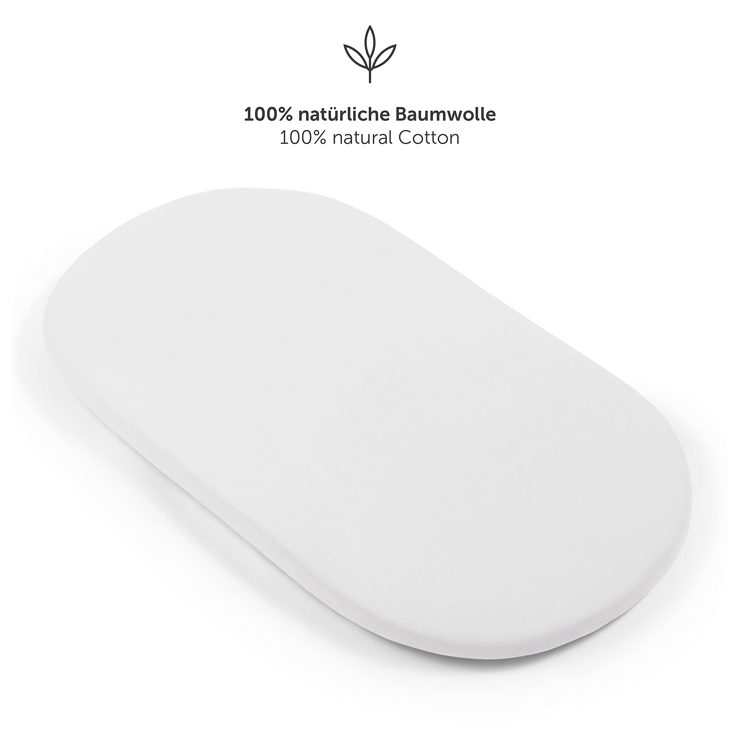 Laleni Lenzuola Culla Neonato - Lenzuola Lettino - Lenzuola Carrozzina Neonato - Coprimaterasso Culla con Angoli Elastici - Coprimaterasso Lettino 100% Cotone 135gsm - Bianco -28x73cm - 30x76cm