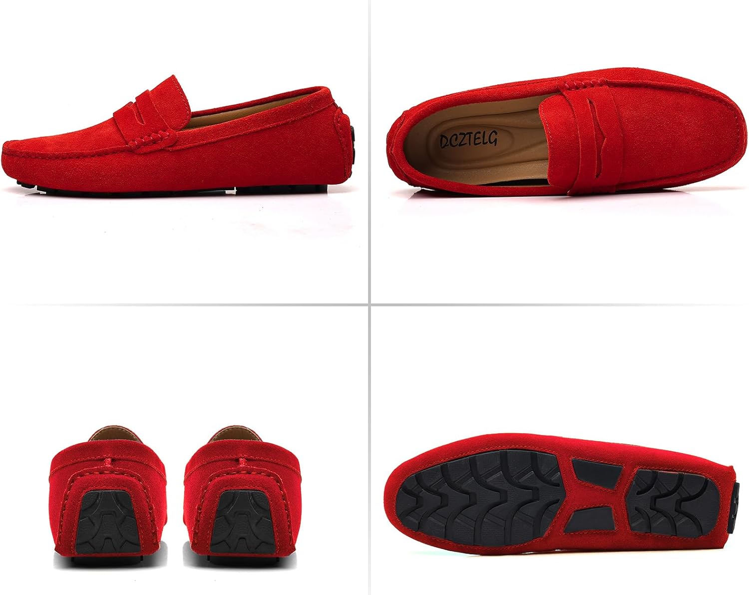 DCZTELG Men's Suede Penny Loafers - Slip-On Comfort Casual Shoes for Business & Driving - Image 4