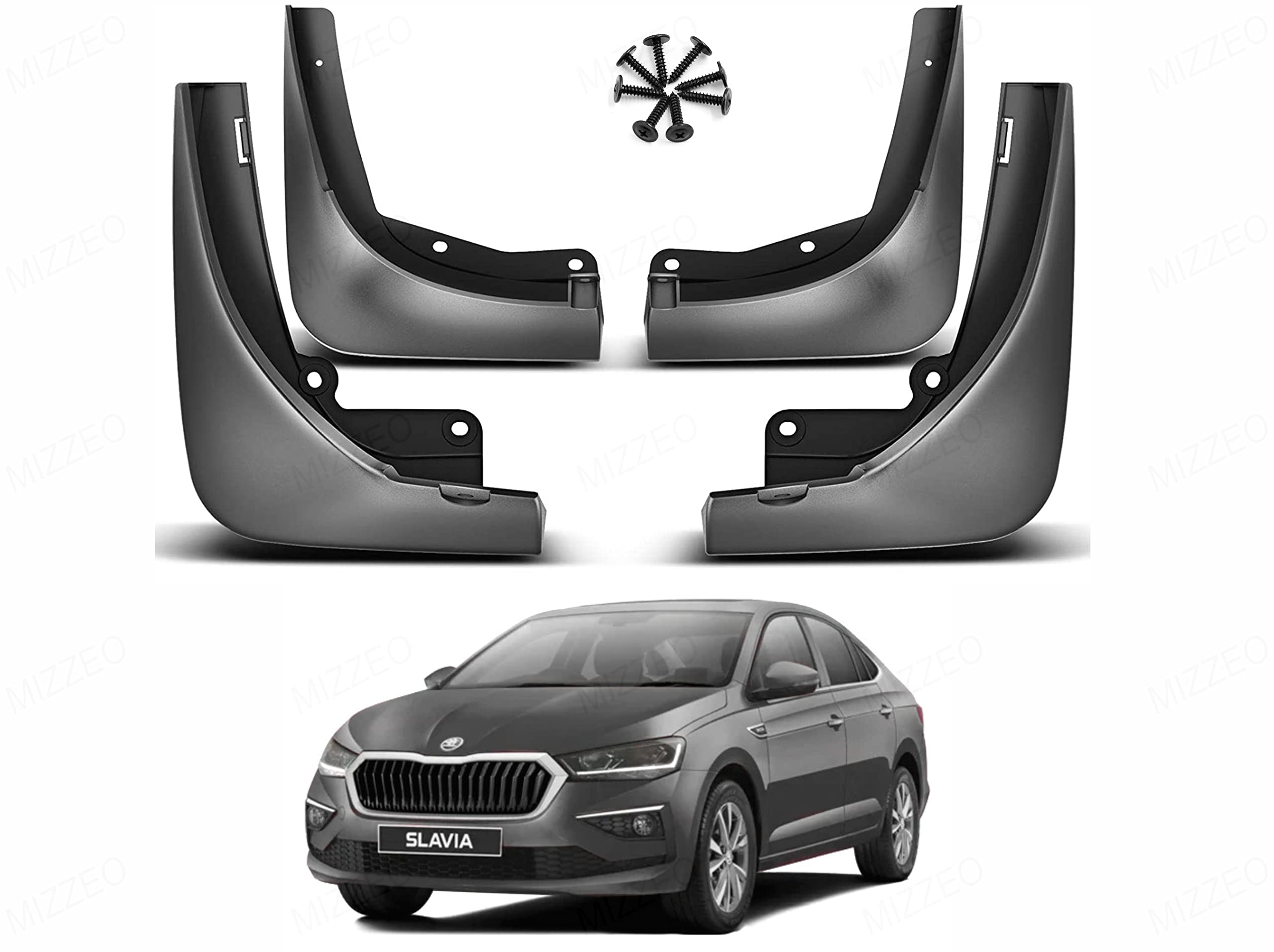 MIZZEO Front and Rear Plastic Mud Flaps, Set of 4, Compatible with Skoda Slavia (2022-2024)-picture-19