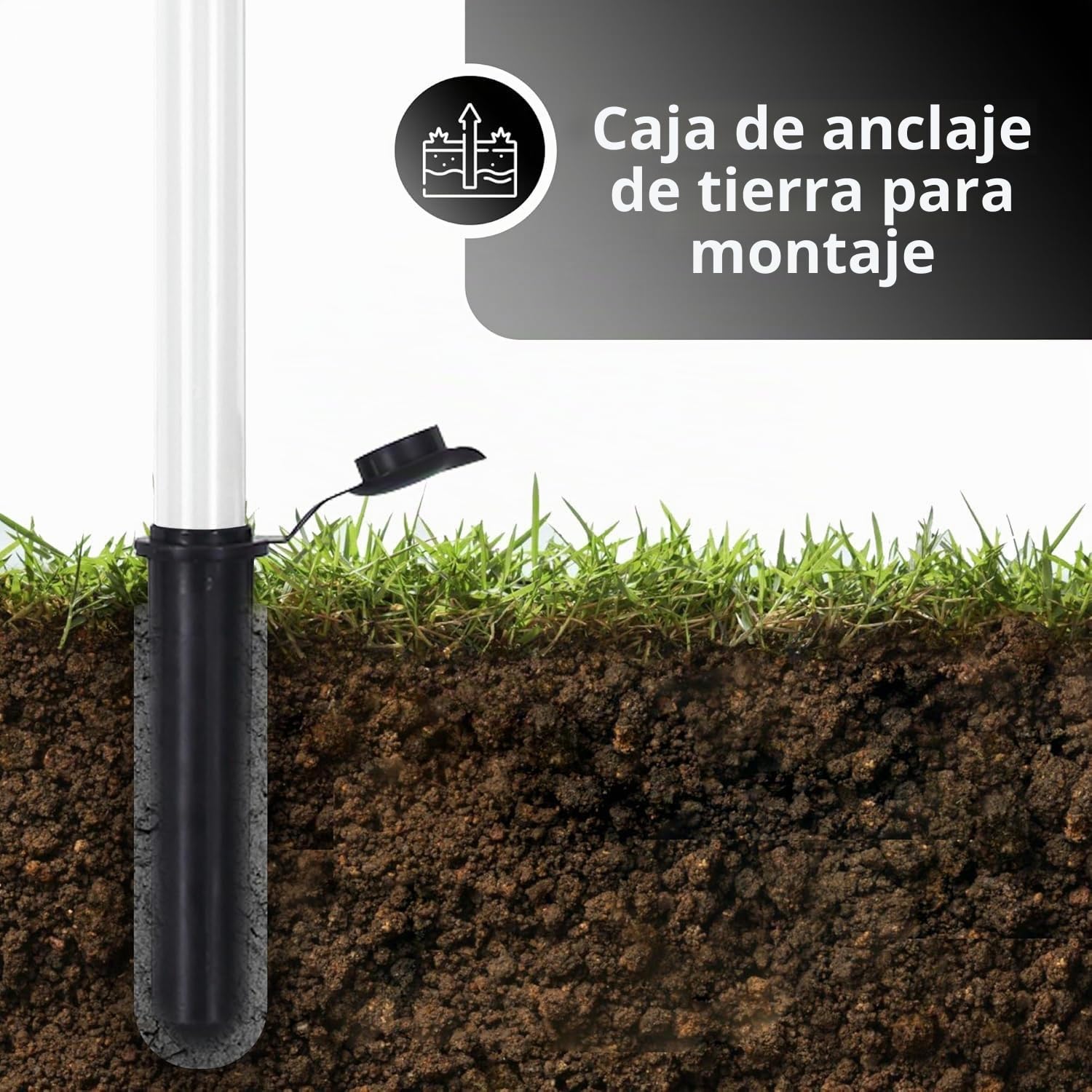 Vonia Secador Paraguas Exterior – Tendedero de Ropa de 45 M con Anclaje al Suelo – Secado Natural al Aire Libre (Blanco)