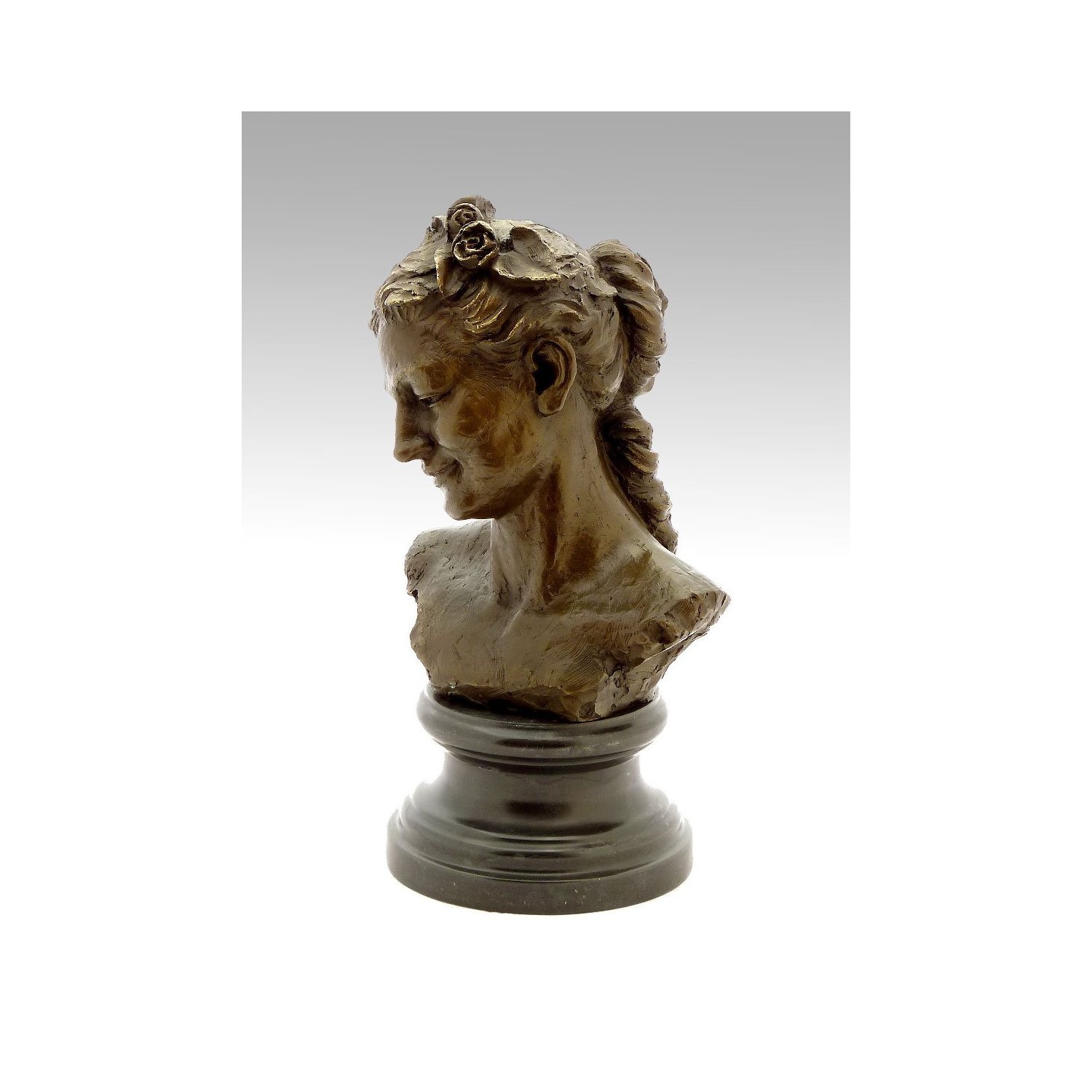 Kunst & Ambiente - Bacchante with Lowered Eyes (1872) - Jean-Baptiste Carpeaux - Skulptur - Plastik - Bronzefigur - Wohndeko - Dekoration - Deko - Frauenbüste