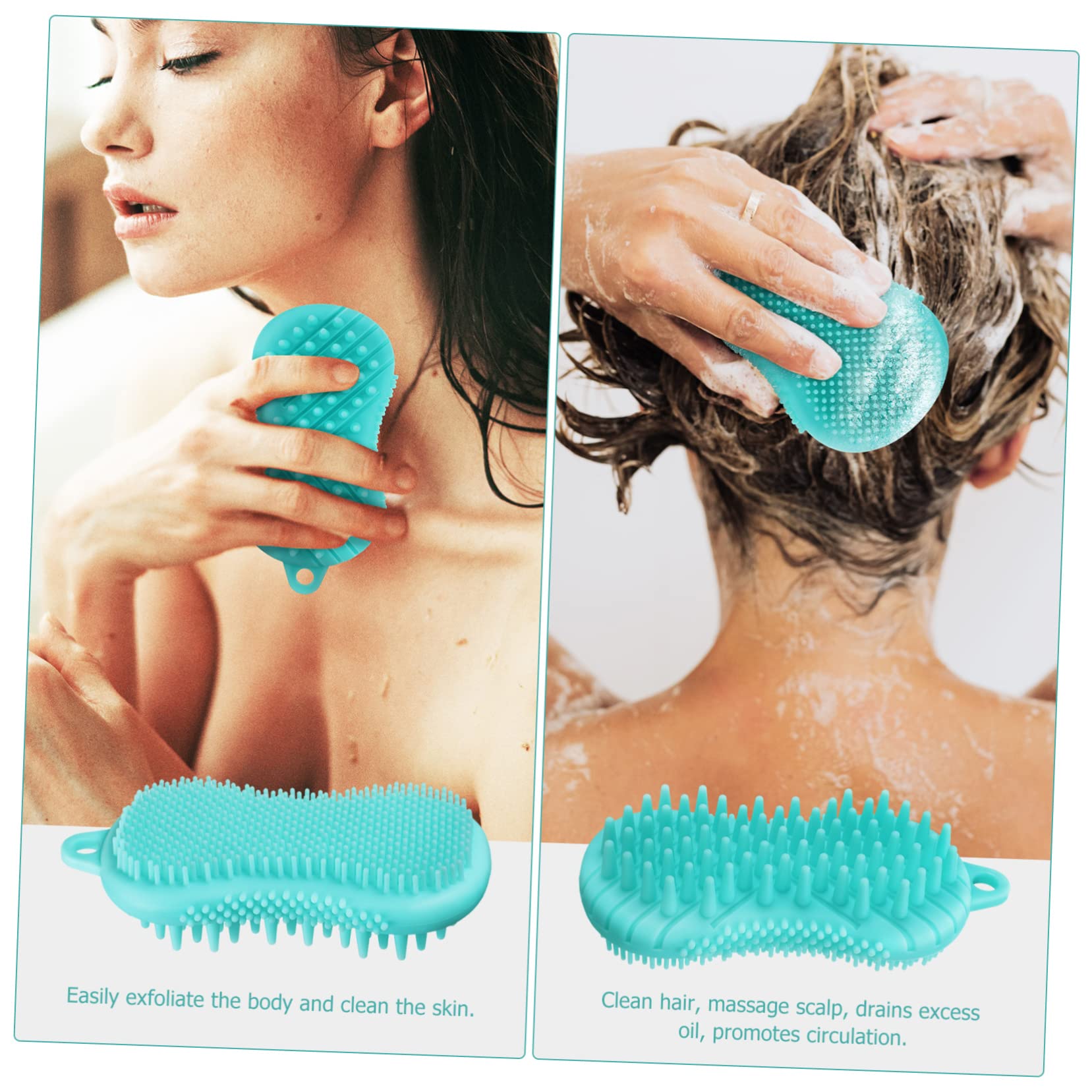 PLAFOPE 2piezas Cepillo De Ducha Corporal Exfoliante De Silicona Cepillo De Baño Multifuncional Masajeador De Cabelludo