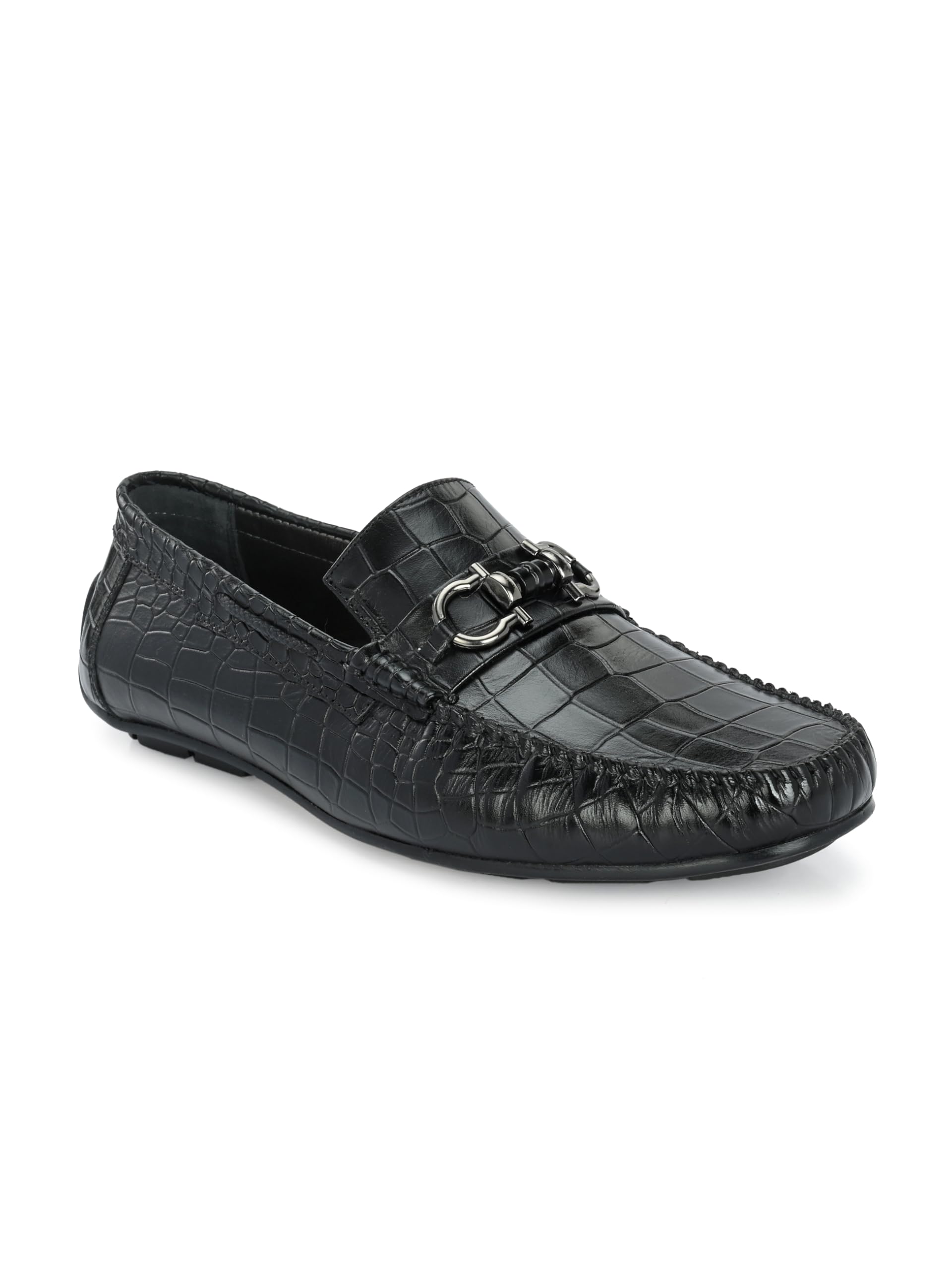 men's loafers slip-on shoes textured horsebit memory foam cushioned footbed with tpr sole lightweight, comfortable, flexible, stylish for party, events and office