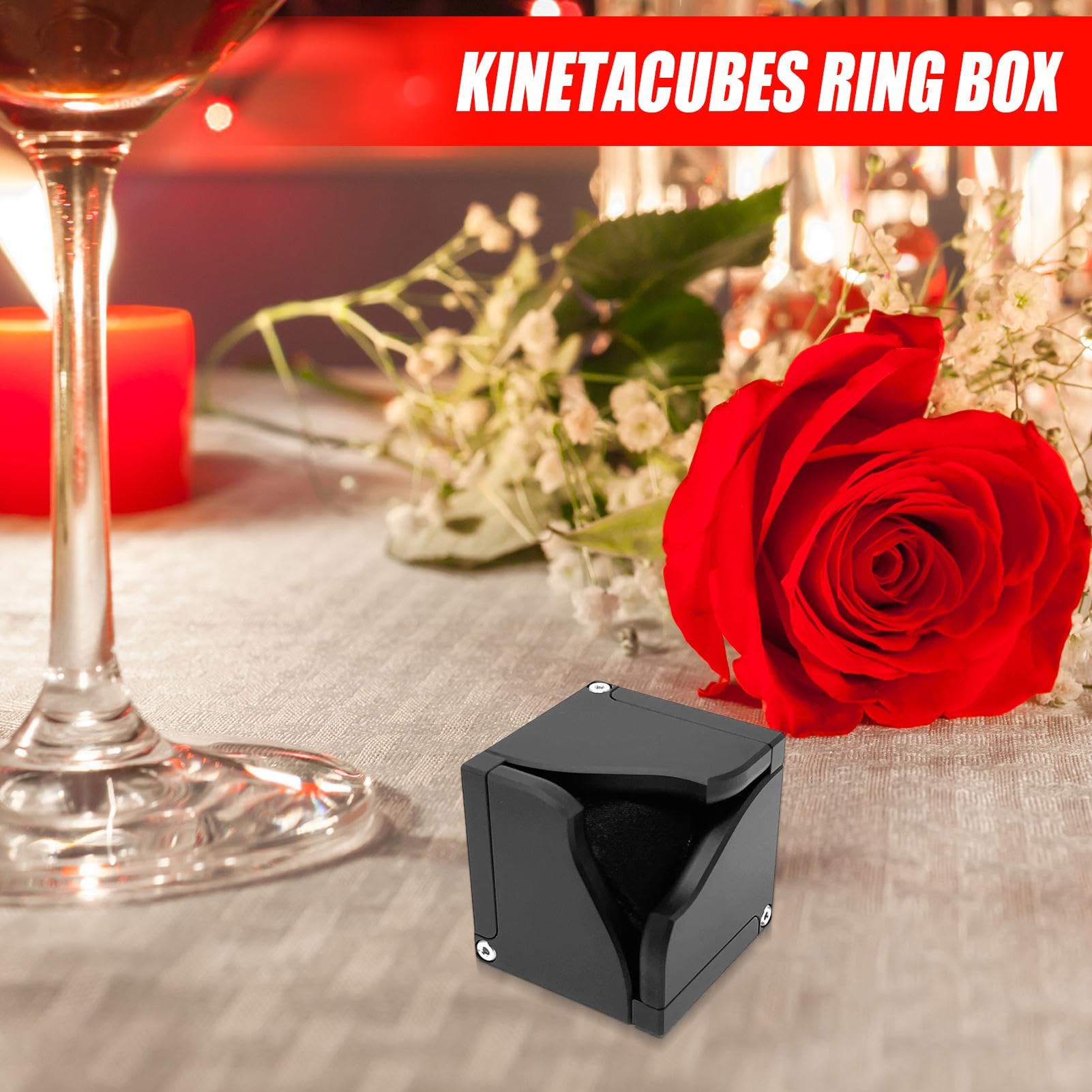 Sortijas Día Boda Dinámica De Anillos Cubo, Joyero Para Mujer | Kinetacubes Hombres Adultos Familia Amigos Almacenamiento Hogar Año Nuevo Chino San Valentín Boda Propuesta