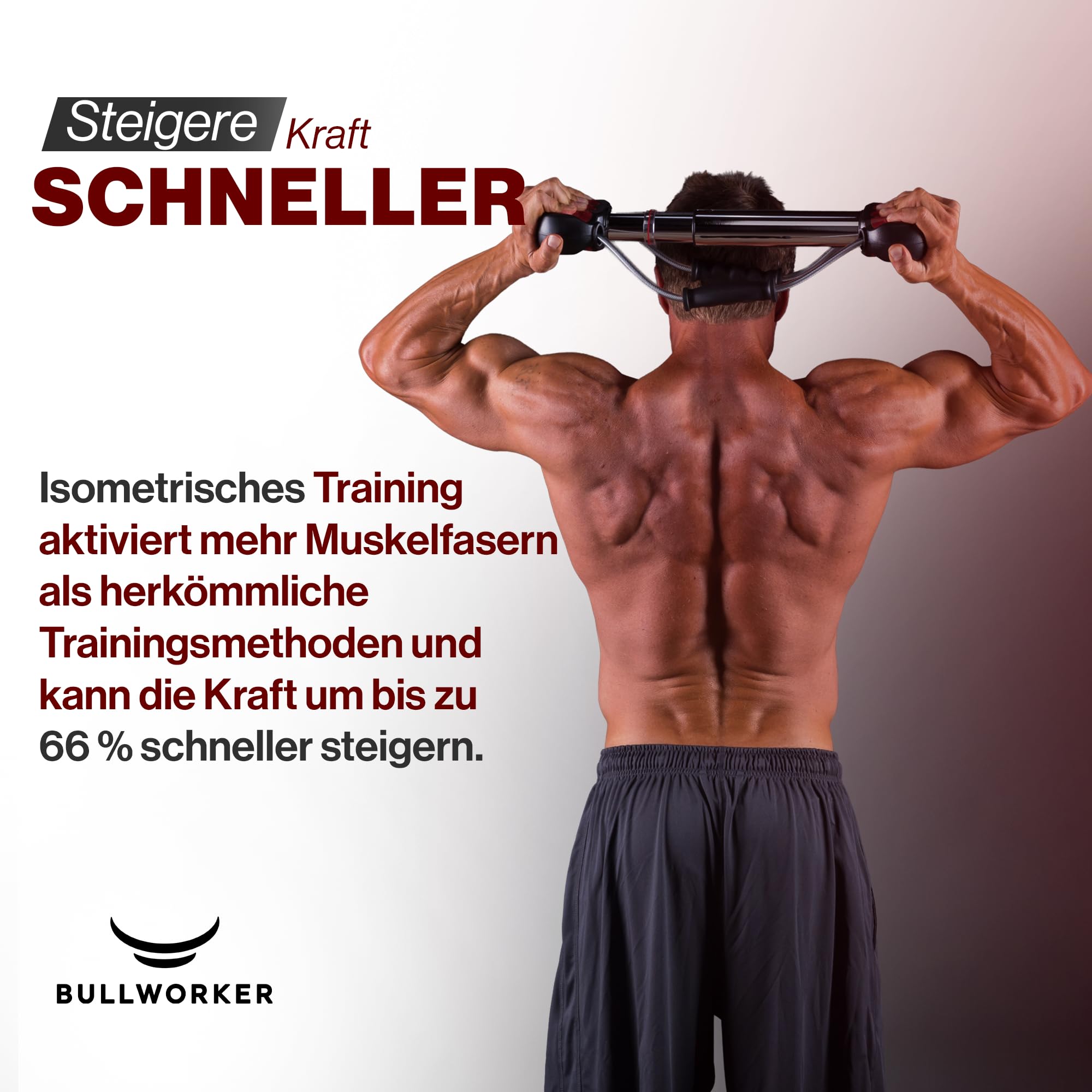 Bullworker Stahlbogen 50 cm - Tragbares Heimfitnessgerät & Gerät für isometrische Übungen für Arme, Brust, Rücken, Schultern, Rumpf, Bizeps, Trizeps, Bauchmuskeln - Krafttrainingsgerät