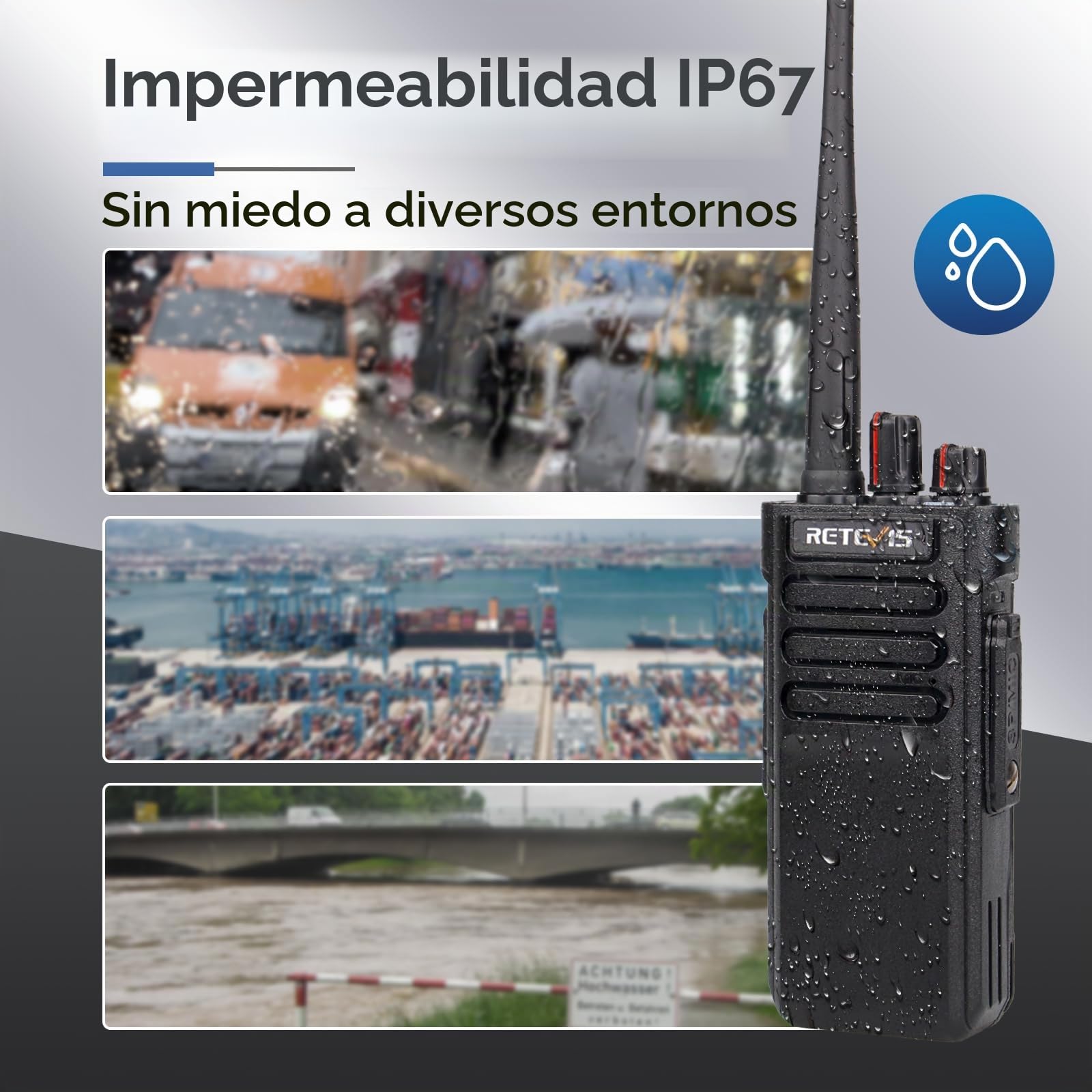 Retevis RT29D Radio DMR Impermeable, Walkie Talkie Profesional | 3200mAh, IP67, para Hotel, Almacén, Granja, Negro, 2 Piezas