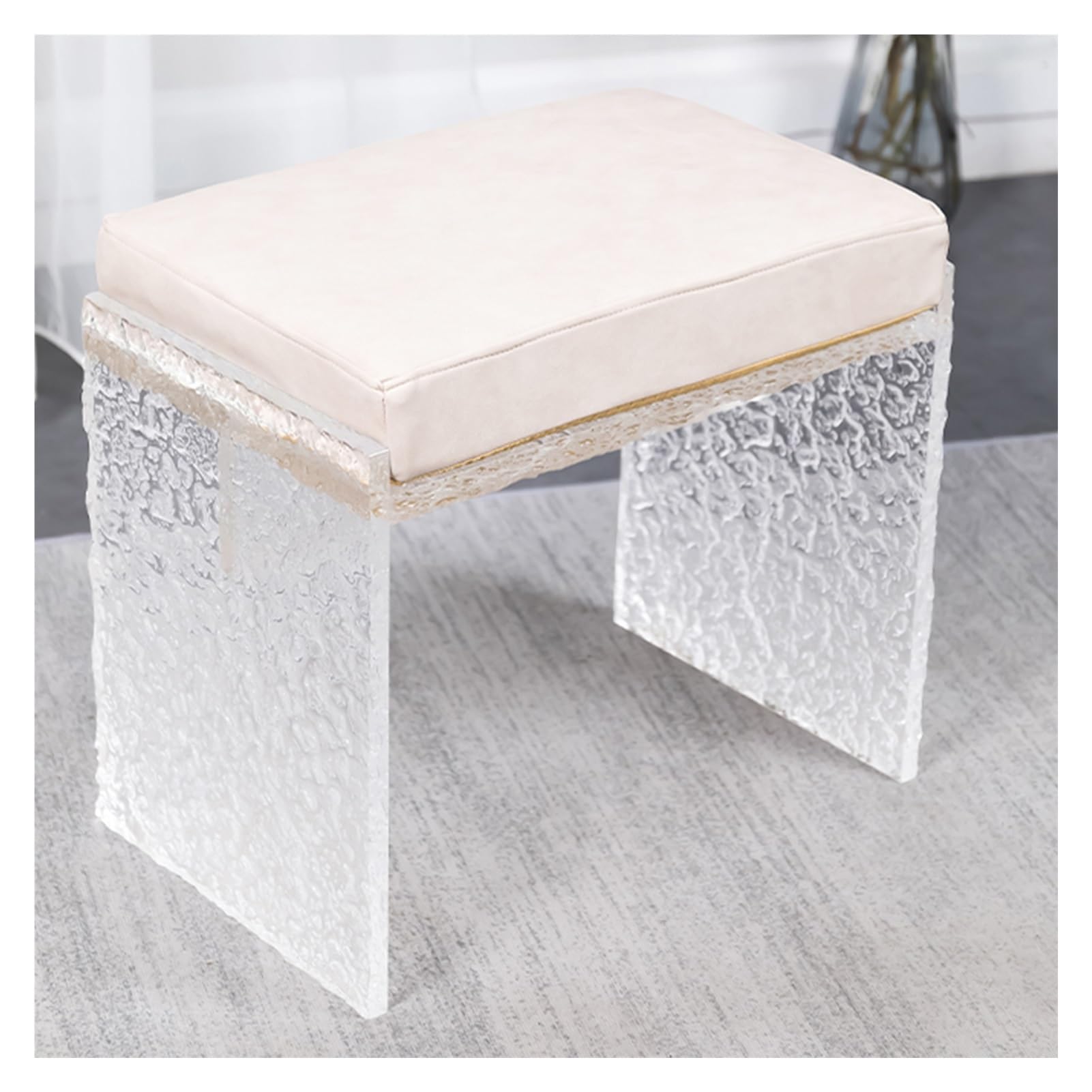 Tabouret en acrylique transparent multifonction pour chambre et douche