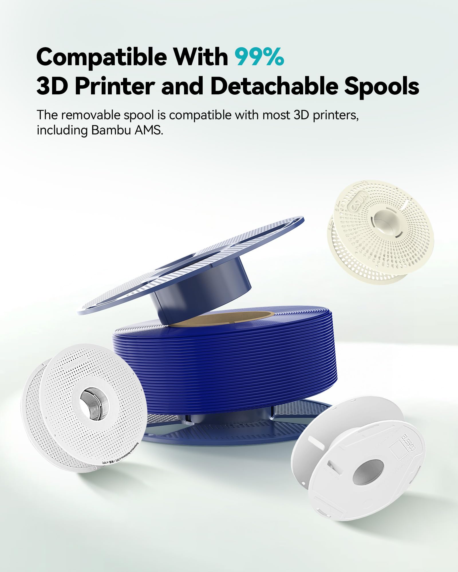 SUNLU PETG Filament Refill 1.75mm 4KG Bundle Weiß 3D Drucker Filament