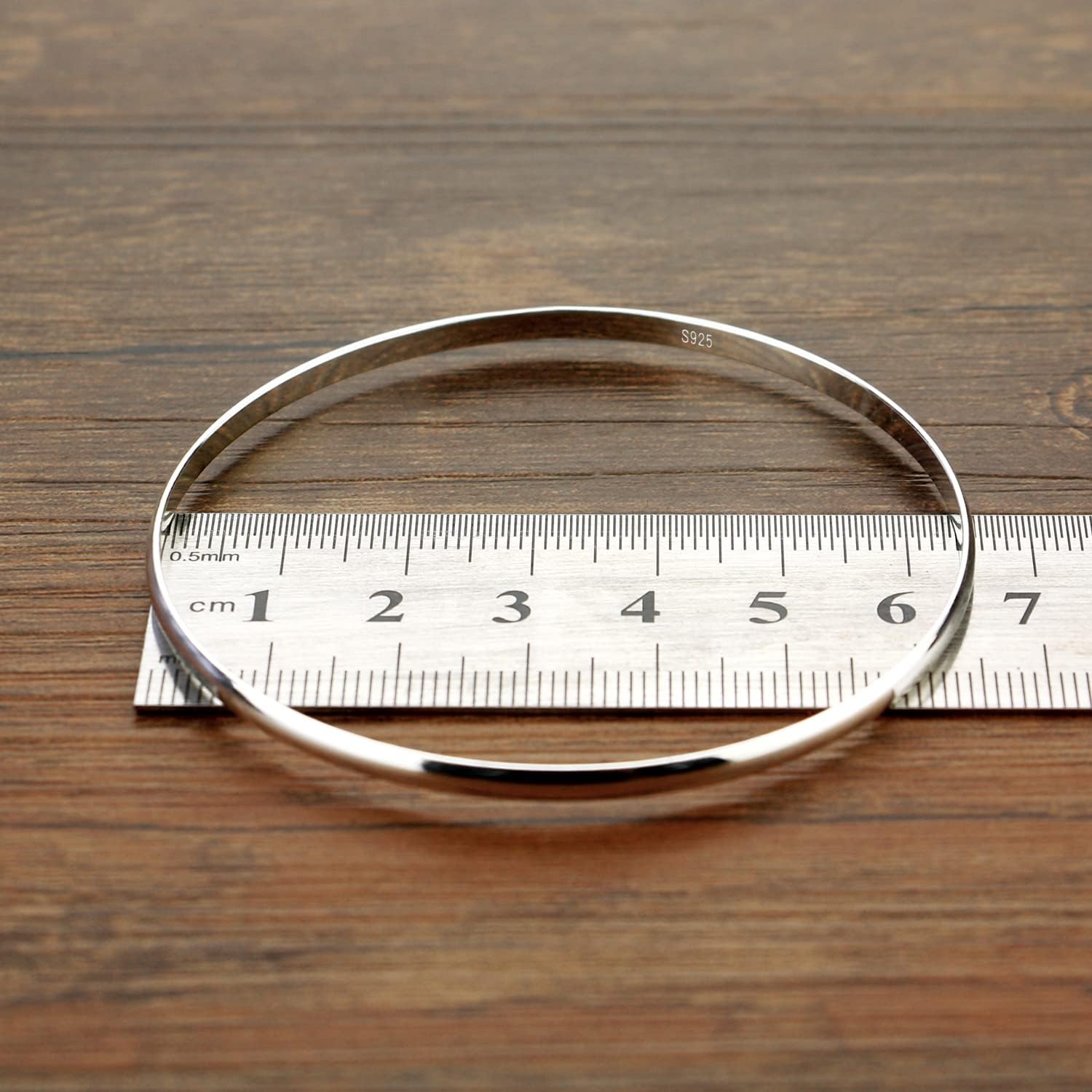 H&Beautimer Solid 925 Sterling Silver Bangle Bracelet 0.08'' Twisted/Glossy Bracelet for Women Girls 24K Gold/Rose Gold Round Bangle 1/2/3 Loop Party Jewelry Thanksgiving Gift - Image 6