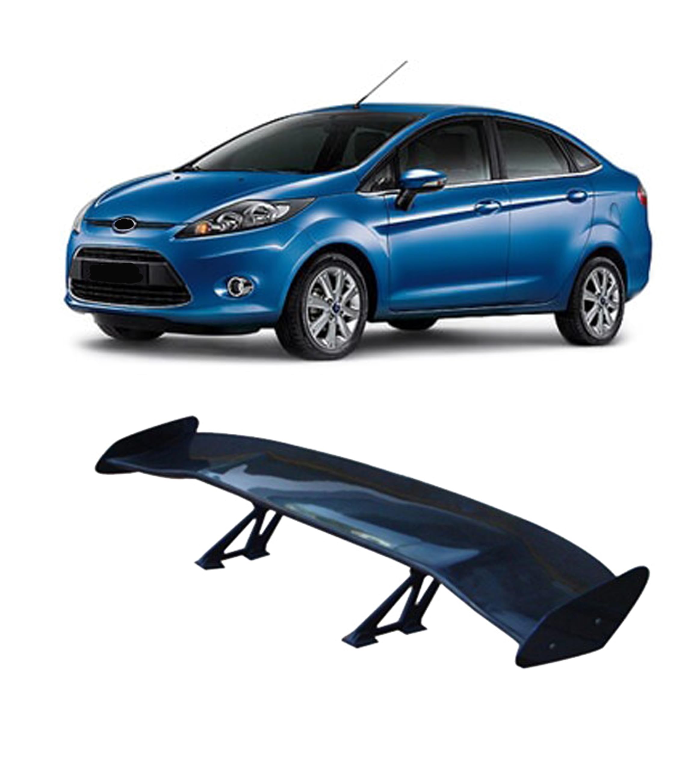 Back2Tracks - B2T AUTOMOTIVE® Car Spoiler Compatible with Ford Fiesta (Unpainted - Ps Grey Color) Car Spoiler with Light Weight Fiber Reinforced Plastic (FRP) Drilling Required.