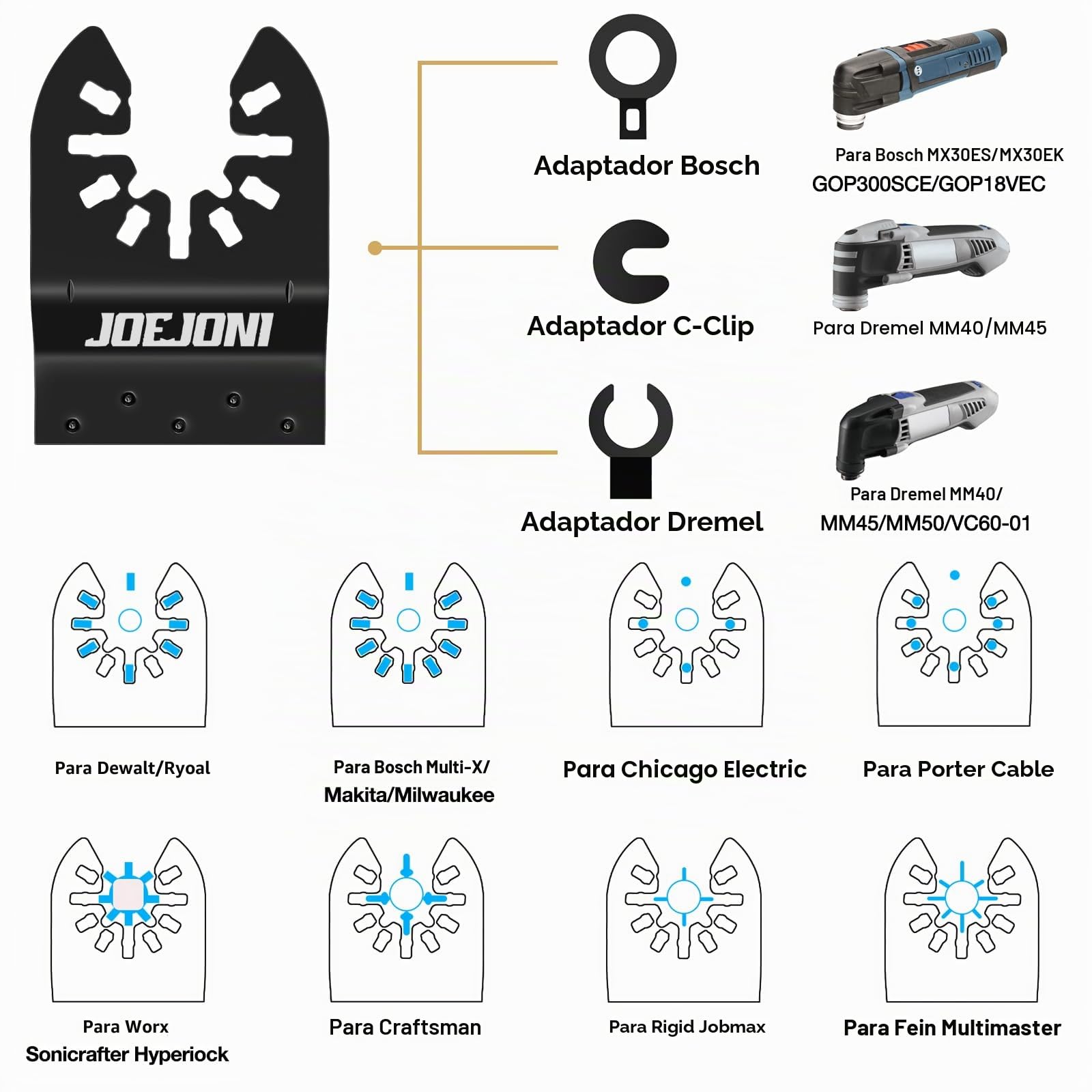 27 Piezas Cuchillas Oscilantes Multiherramienta, Hojas de Sierra Oscilantes, Universal Accesorios Multiherramienta, para Fein Multimaster, Ryobi, Milwaukee, Bosch, Dremel, Dewalt, Rockwell, Makita