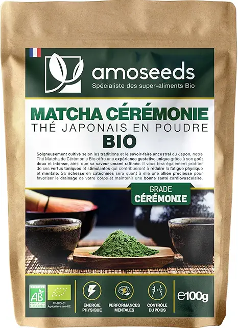 Thé Matcha Bio Japonais 100G - Qualité Cérémoniale Premium - Miyabi Matcha