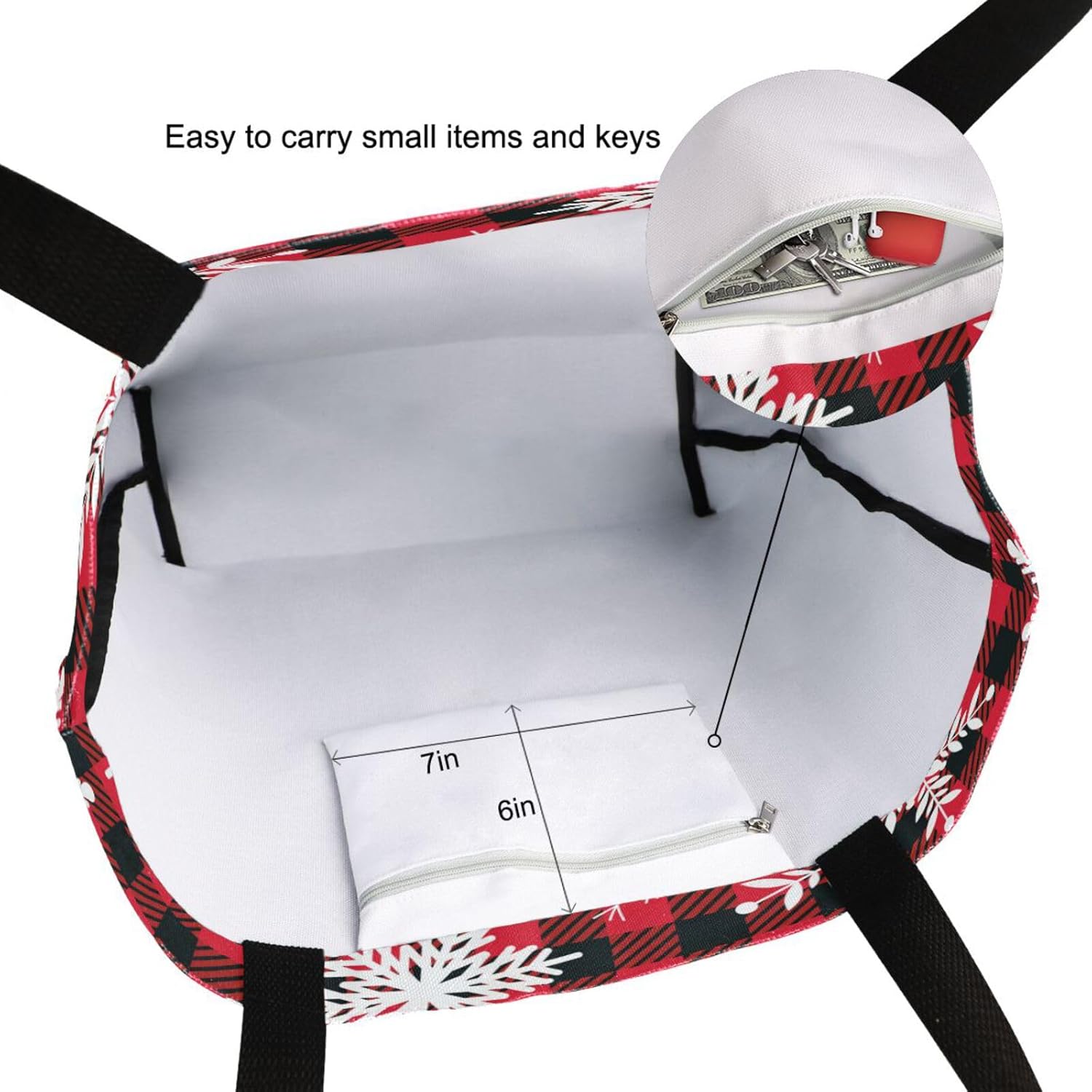 ALAZA Canvas Tote Bag Large Women Casual Shoulder Bag Handbag For Outdoors Holiday Weekender Travel - Image 7