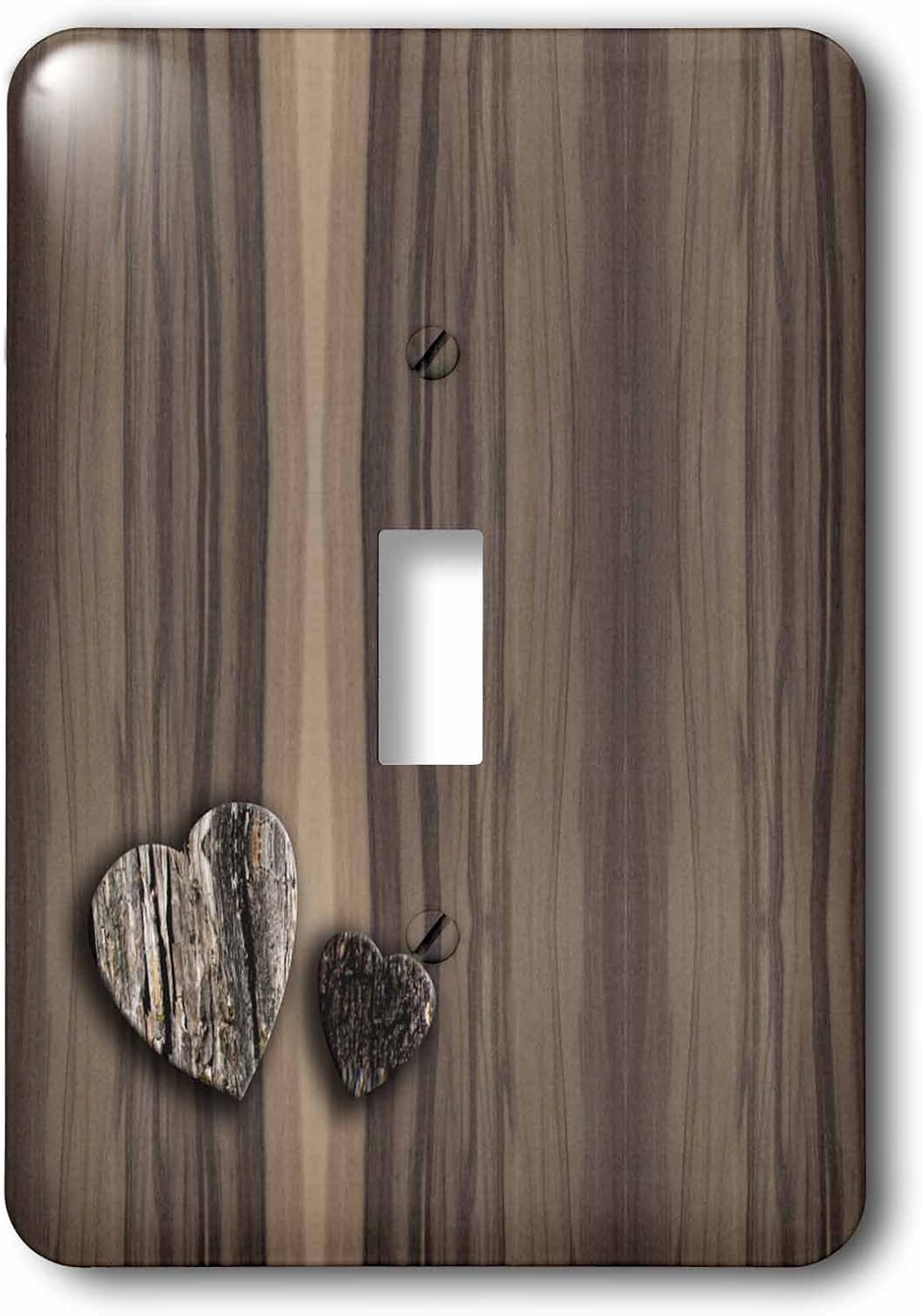 3dRose lsp_181822_1 Wood Image with Two Hearts Single Toggle Switch