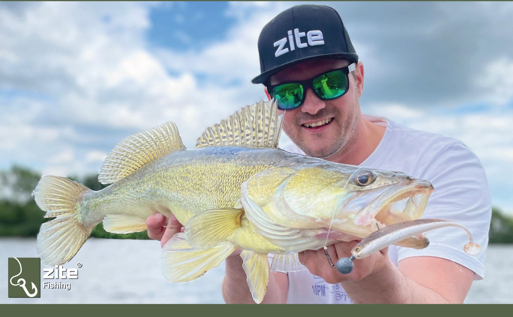 Zite Lot de 5 leurres de pêche en caoutchouc - Inzite Shad - 12 cm - Différentes couleurs - Appâts en caoutchouc pour la pêche au sandre - Appâts de pêche actifs aux UV