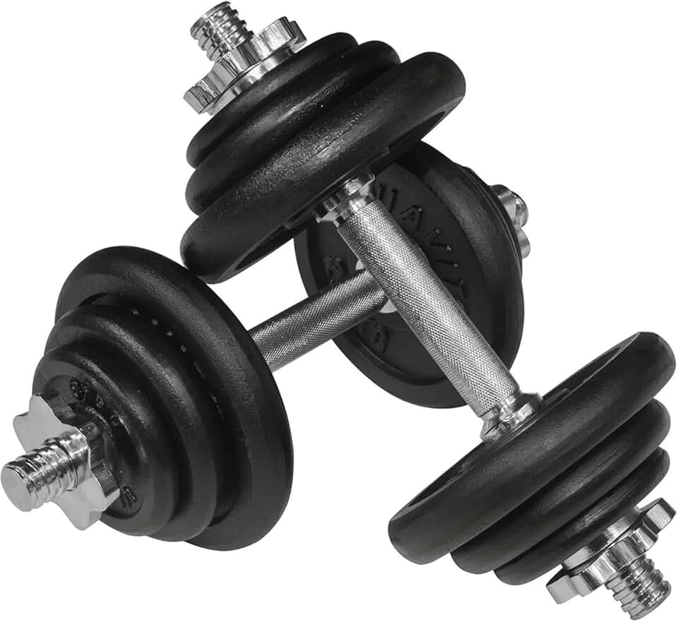 Cast Iron Adjustable Dumbbell & Barbell Set for Men & Women 