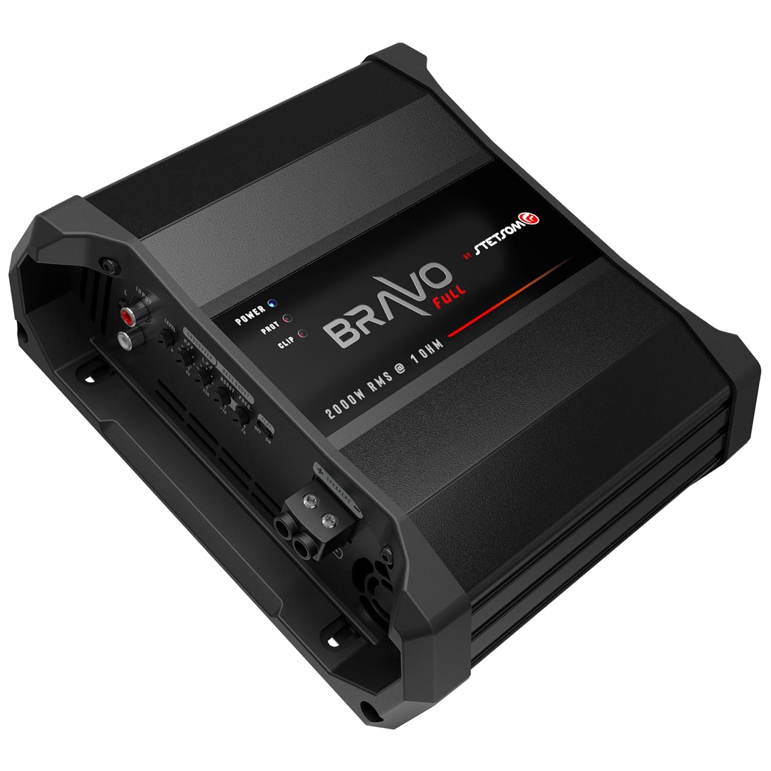 Stetsom Bravo Full 2000 1 Ohm Mono Car Amplifier, 2000.1 2K Watts RMS, 1Ω Stable Car Audio, HD Sound Quality, Crossover & Bass Boost, Car Stereo Speaker Subwoofer MD, Smart Coolers