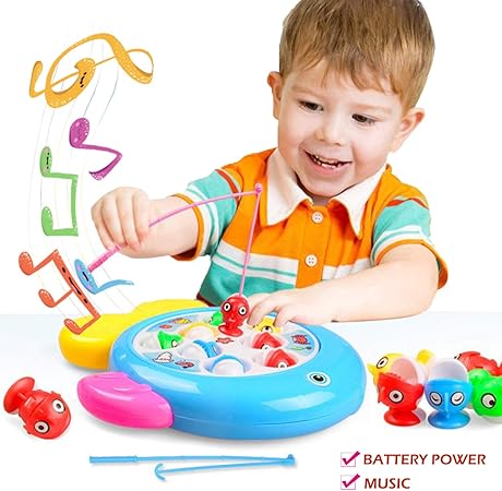Amazon 電子釣りゲームおもちゃセット 子供幼児 モータースキルトレーニングギフト 電子釣りおもちゃセット 回転ボードの魚と音楽付き 簡単に遊べる 幼稚園前のおもちゃ ボードゲーム おもちゃ