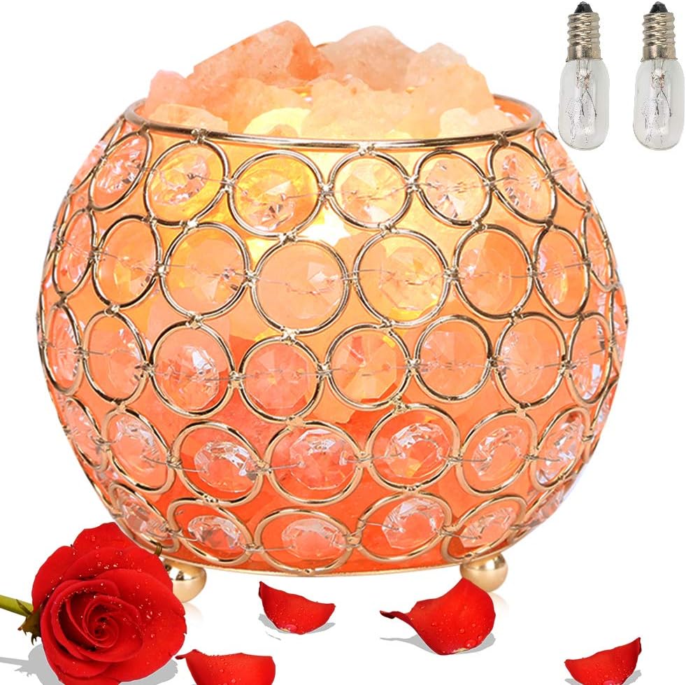 Himalayan salt lamps,Sanwsmo Pink Crystal Salt Rock Lamp,Dimmable Switch Warm Yellow Night Light,Bedroom Decoration and Lighting,Best Gift Idea(ETL Certified,Upgrade version)