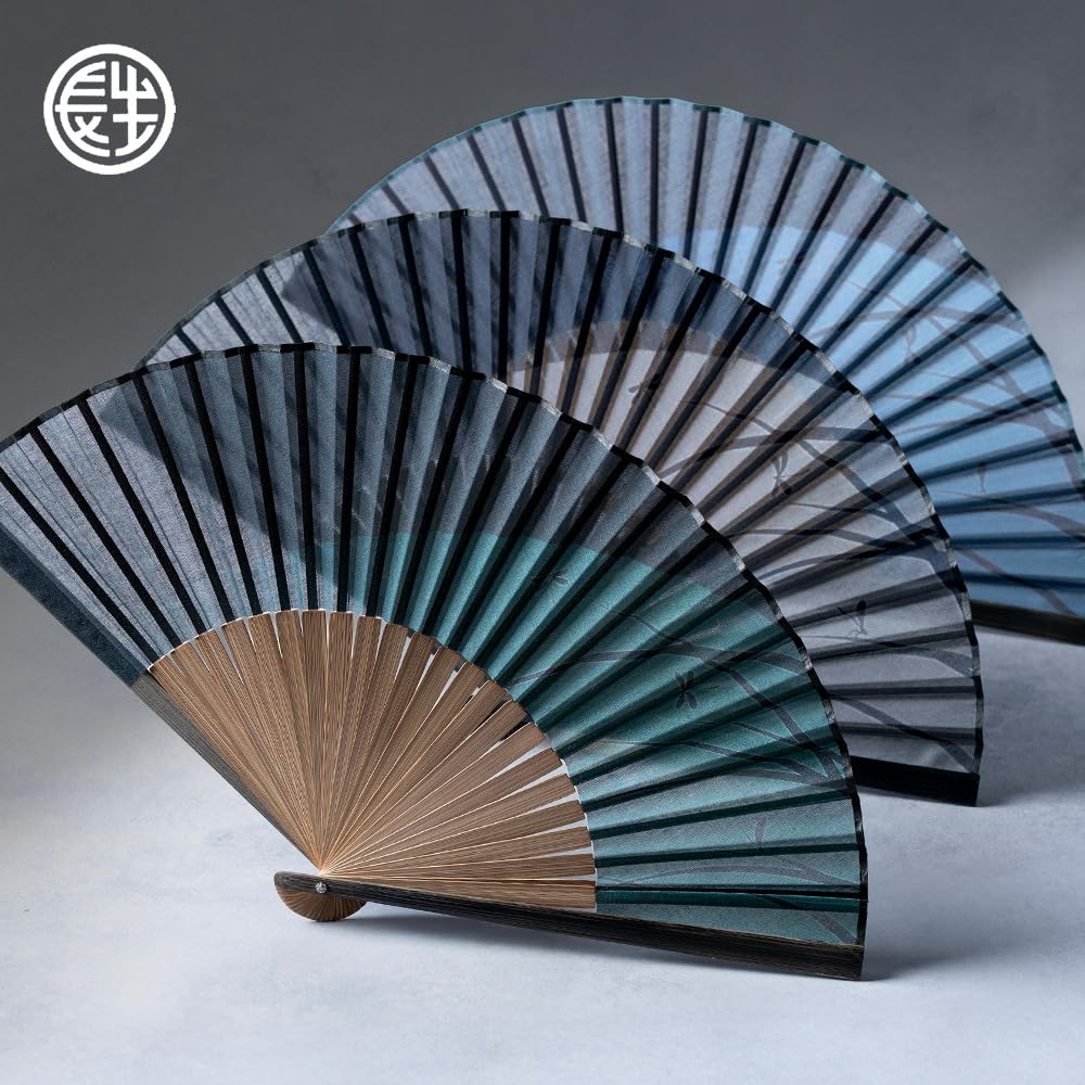 Osaka Choseido Men's Fan Set with Bag & Handkerchief